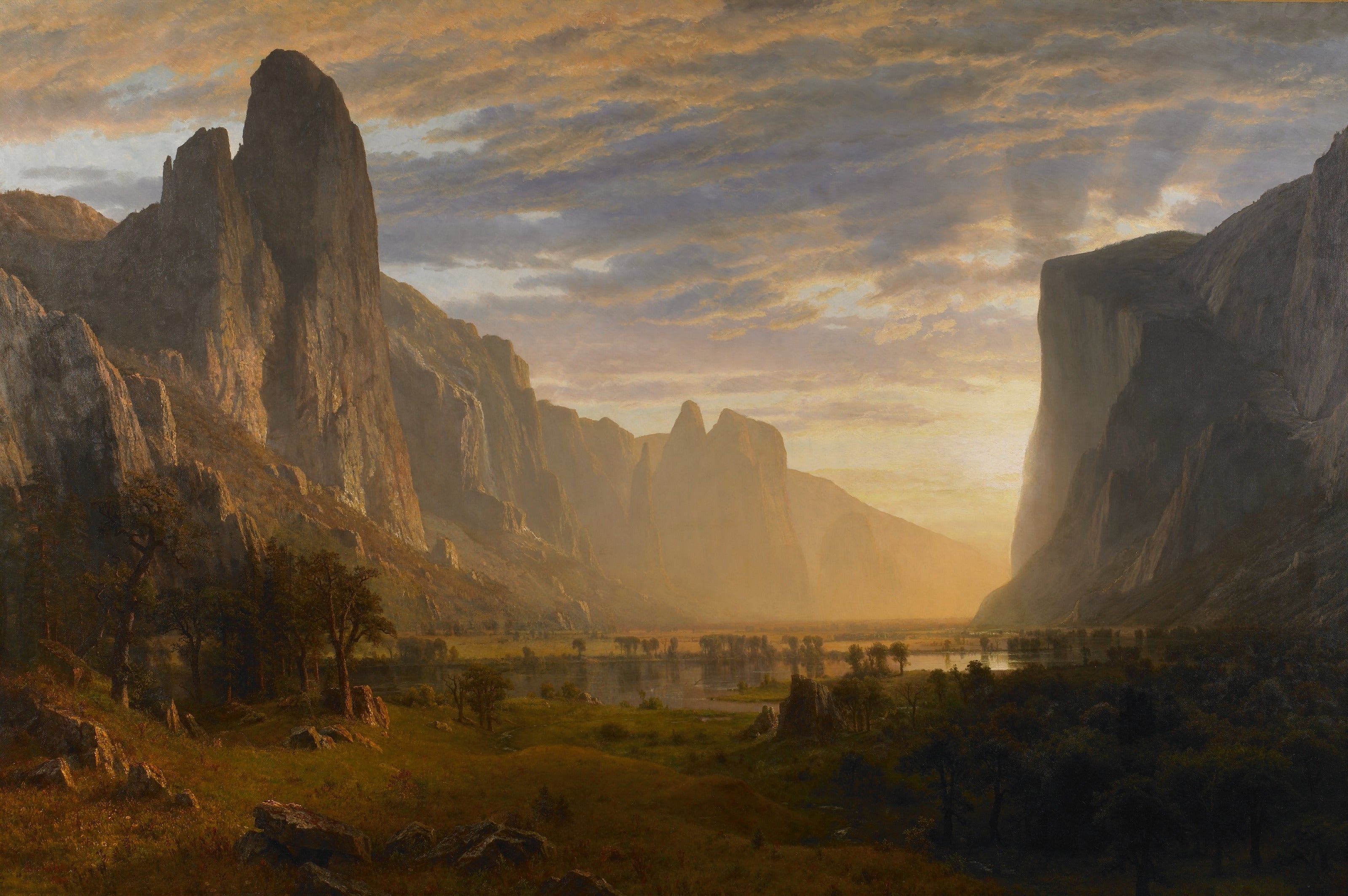Albert Bierstadt — Looking Down Yosemite Valley | Landscape Fine Art Print