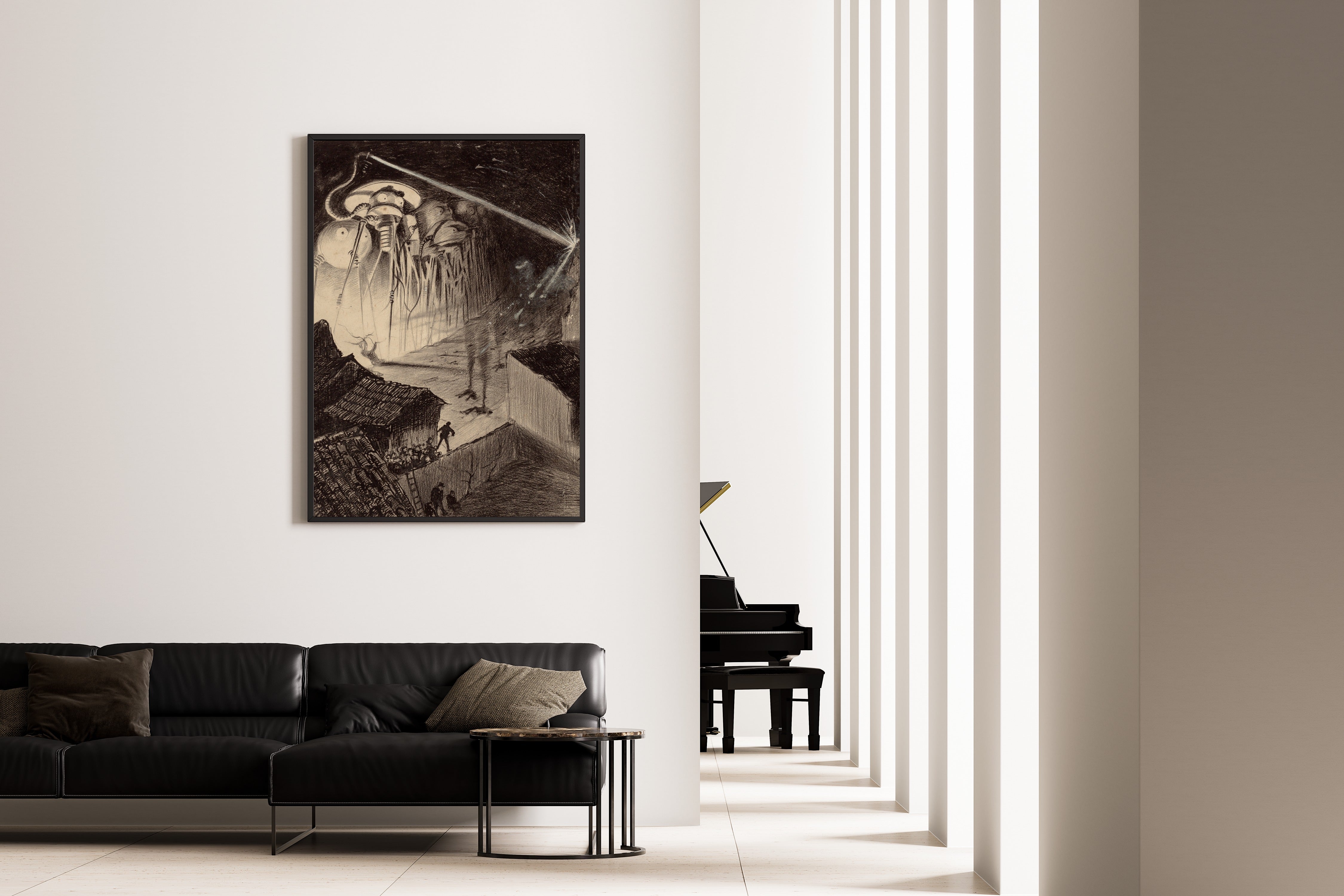 Henrique Alvim Corrêa — Martians Blast the House (1906) | Science Fiction Illustration Print