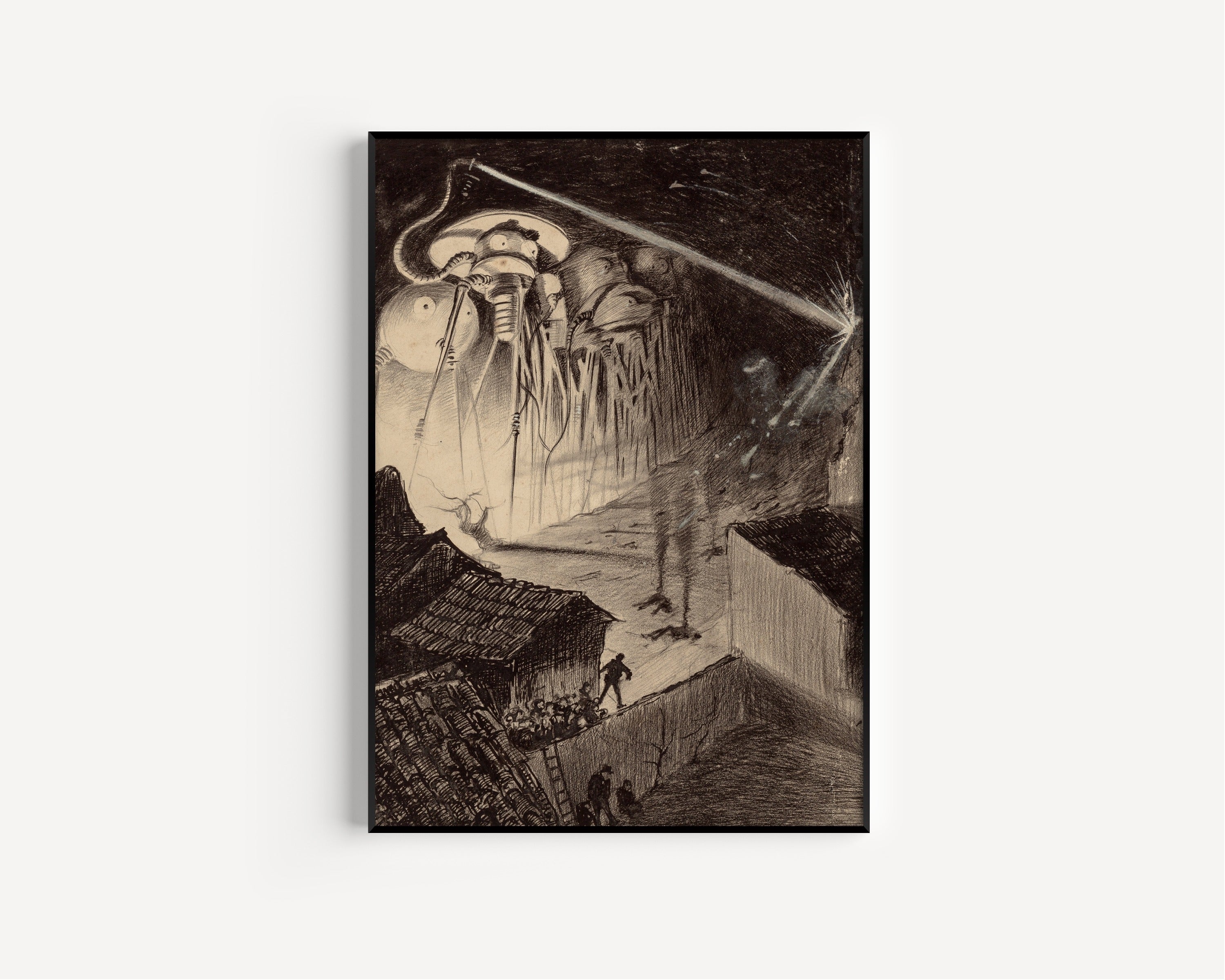 Henrique Alvim Corrêa — Martians Blast the House (1906) | Science Fiction Illustration Print