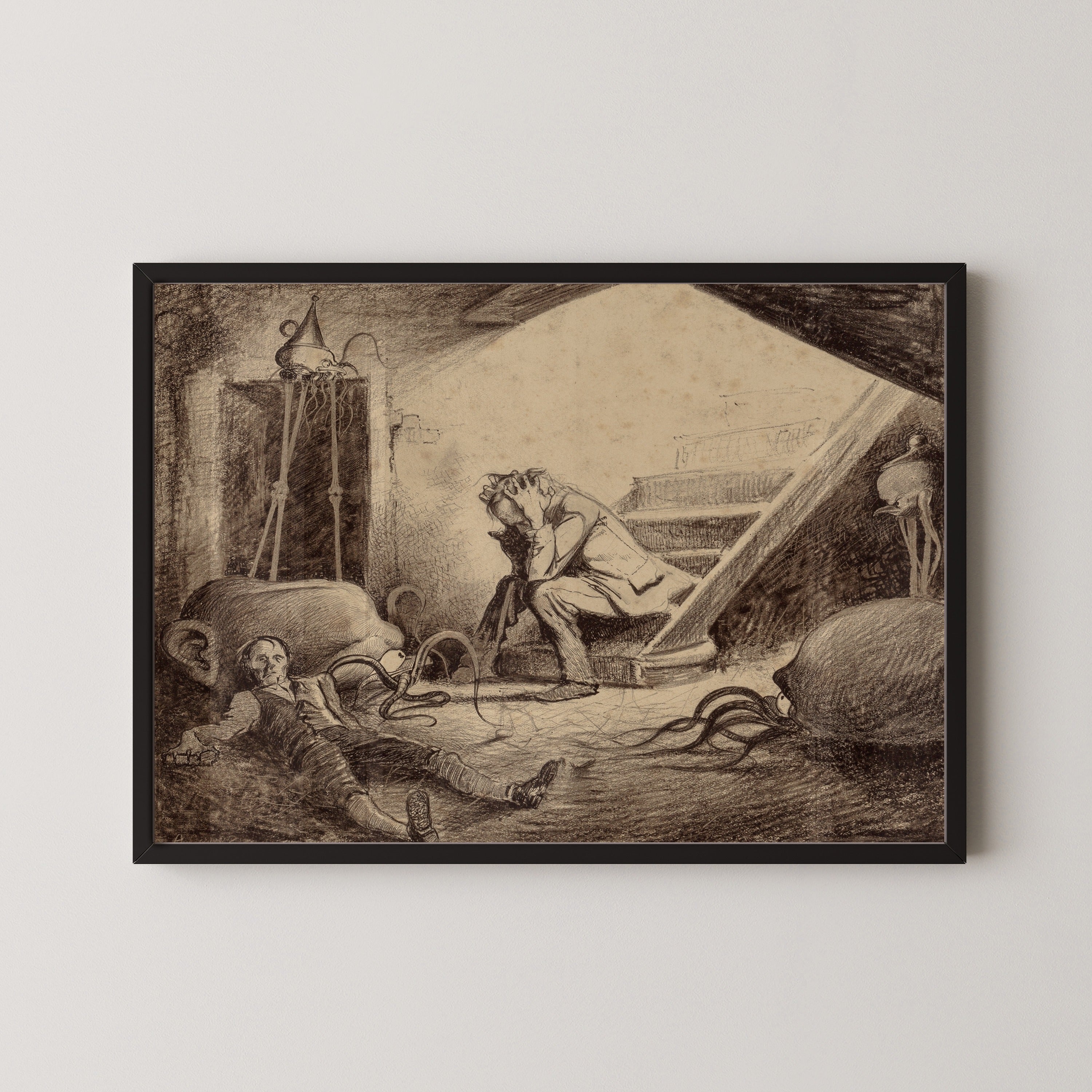 Henrique Alvim Corrêa — The Death of the Curate (1906) | Science Fiction Illustration Print