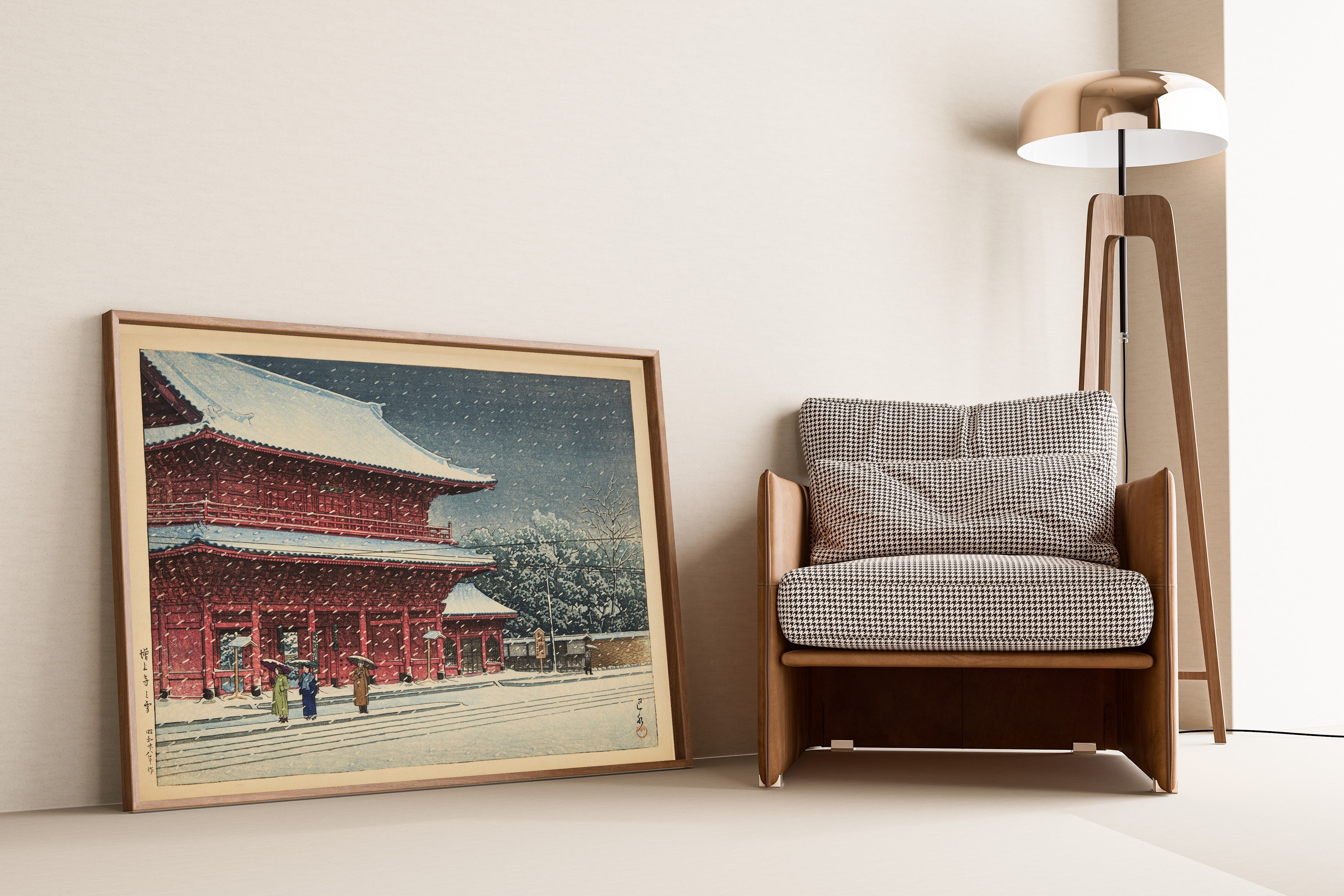 Kawase Hasui — Snow at Zōjō-ji Temple | Japanese Woodblock Print (Shin Hanga)
