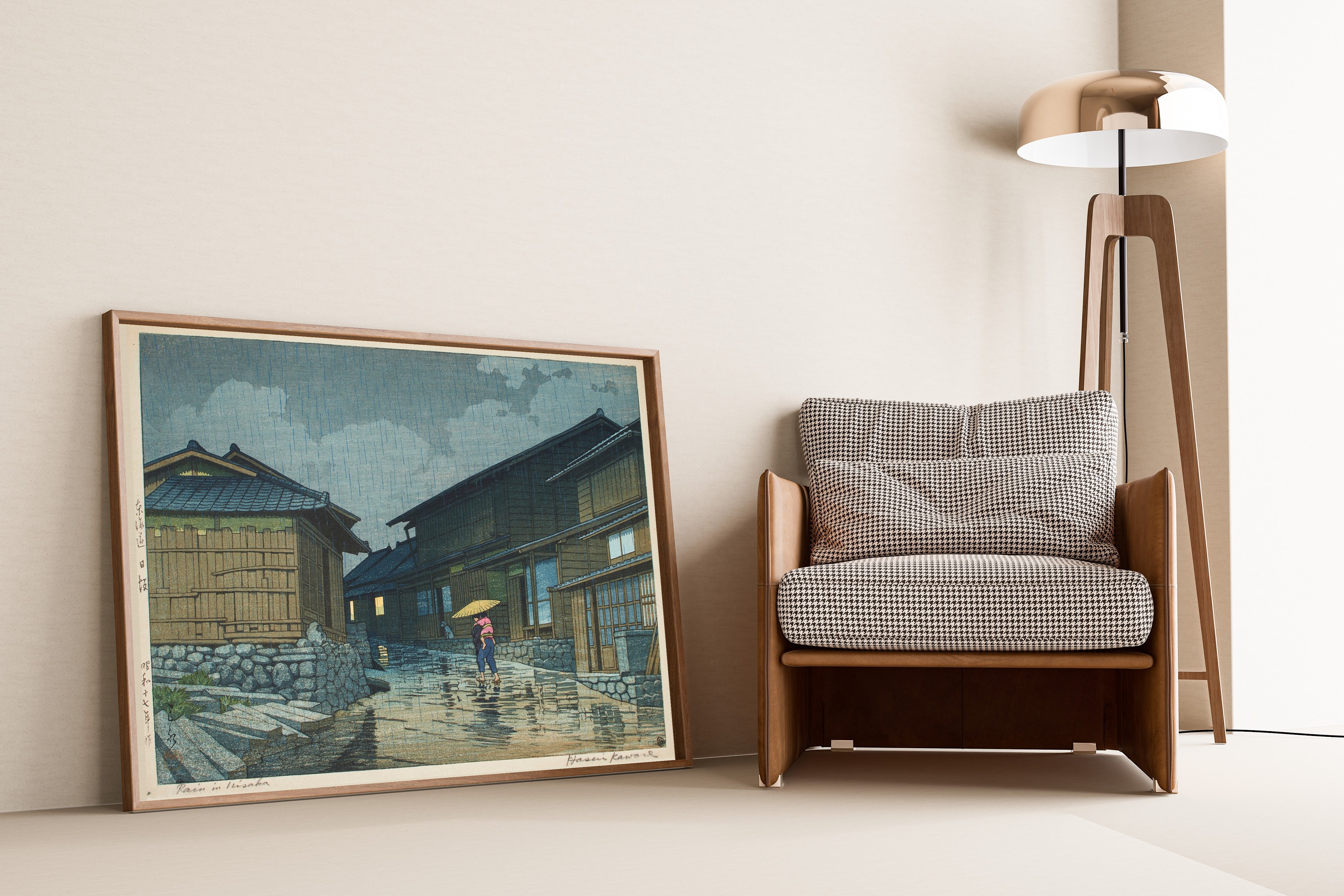 Kawase Hasui — Rain at Nissaka, Tōkaidō | Japanese Woodblock Print (Shin Hanga)