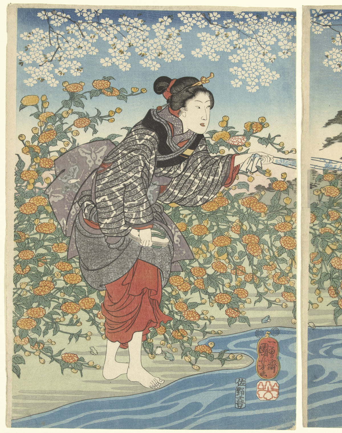 Utagawa Kuniyoshi — The Ide Tama River | Japanese Woodblock Print (Ukiyo-e)