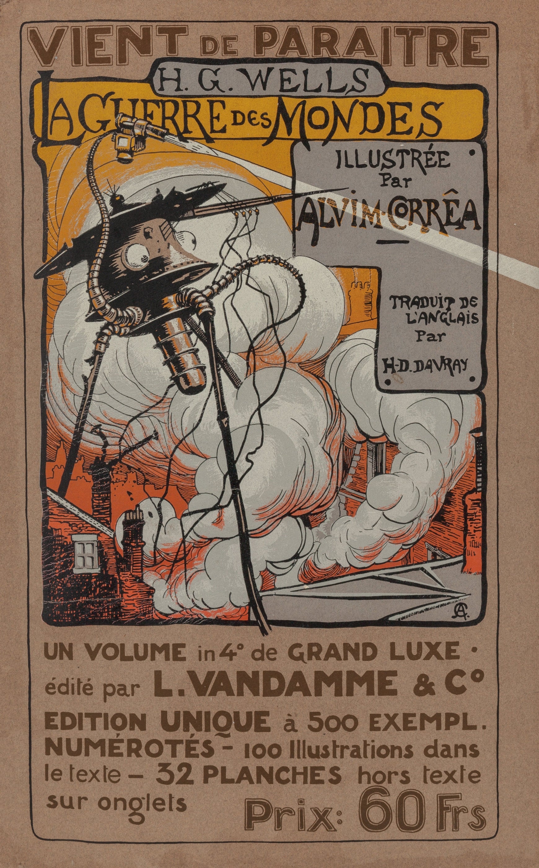 Henrique Alvim Corrêa — La Guerre des Mondes, Vandamme Edition Poster (1906) | Vintage Book Poster Print