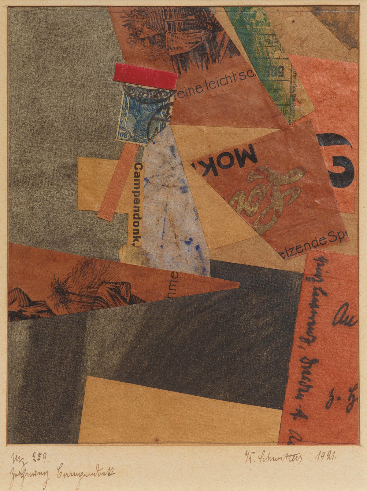 Kurt Schwitters — Mz 259 Zeichnung Campendonk | Fine Art Print