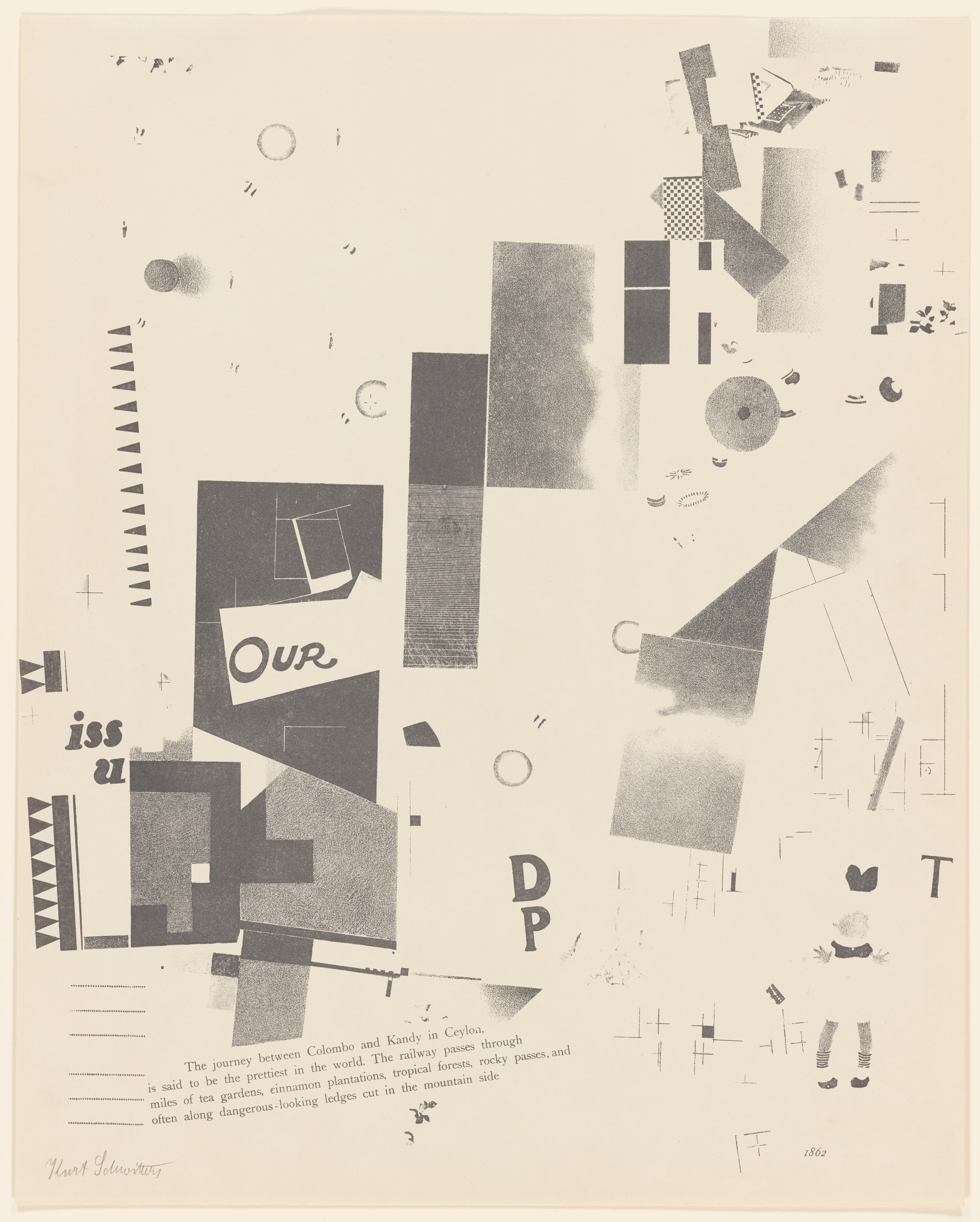 Kurt Schwitters — Merz 3. Kurt Schwitters 6 Lithos Pl.7 | Fine Art Print