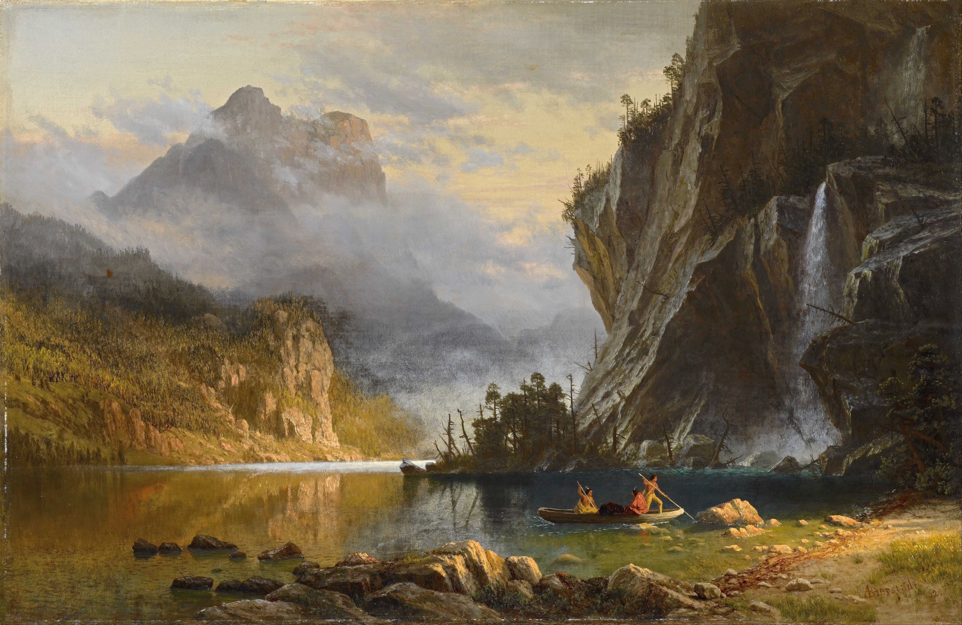 Albert Bierstadt — Spear Fishing | Landscape Fine Art Print