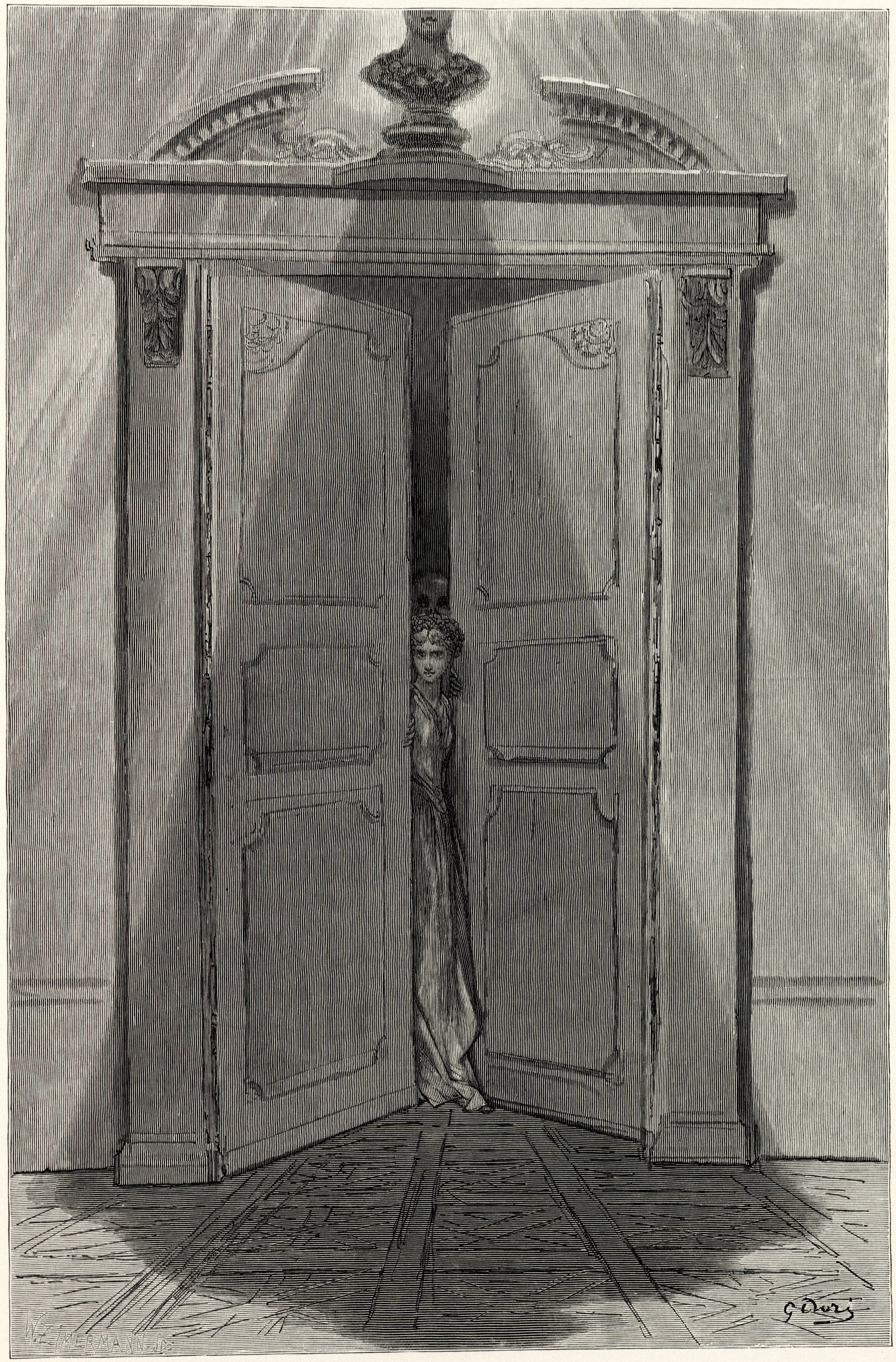 Gustave Doré — Some late visiter entreating entrance at my chamber door | Gothic Illustration Print