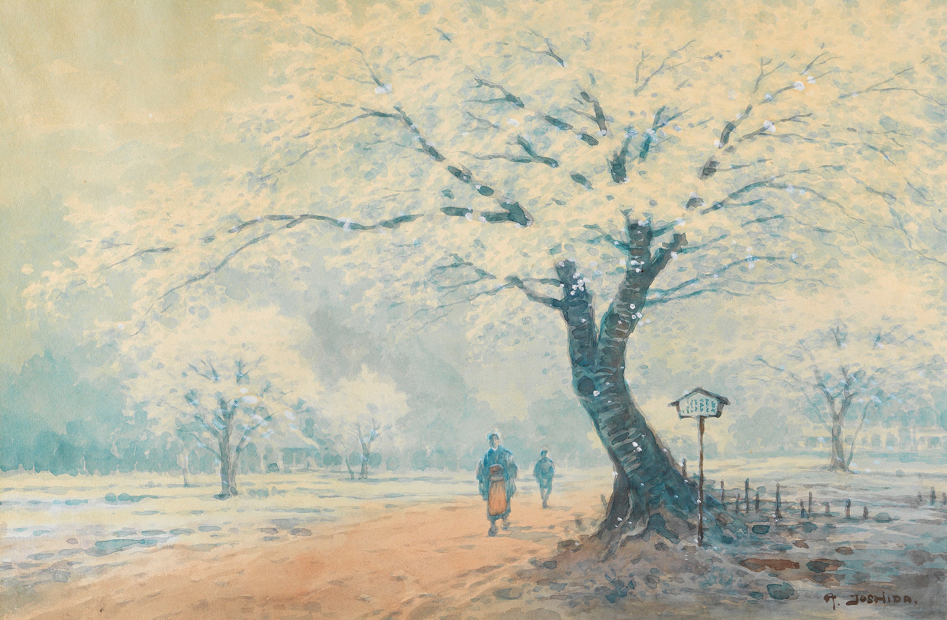 Hiroshi Yoshida — Snow Landscape | Japanese Watercolour Print