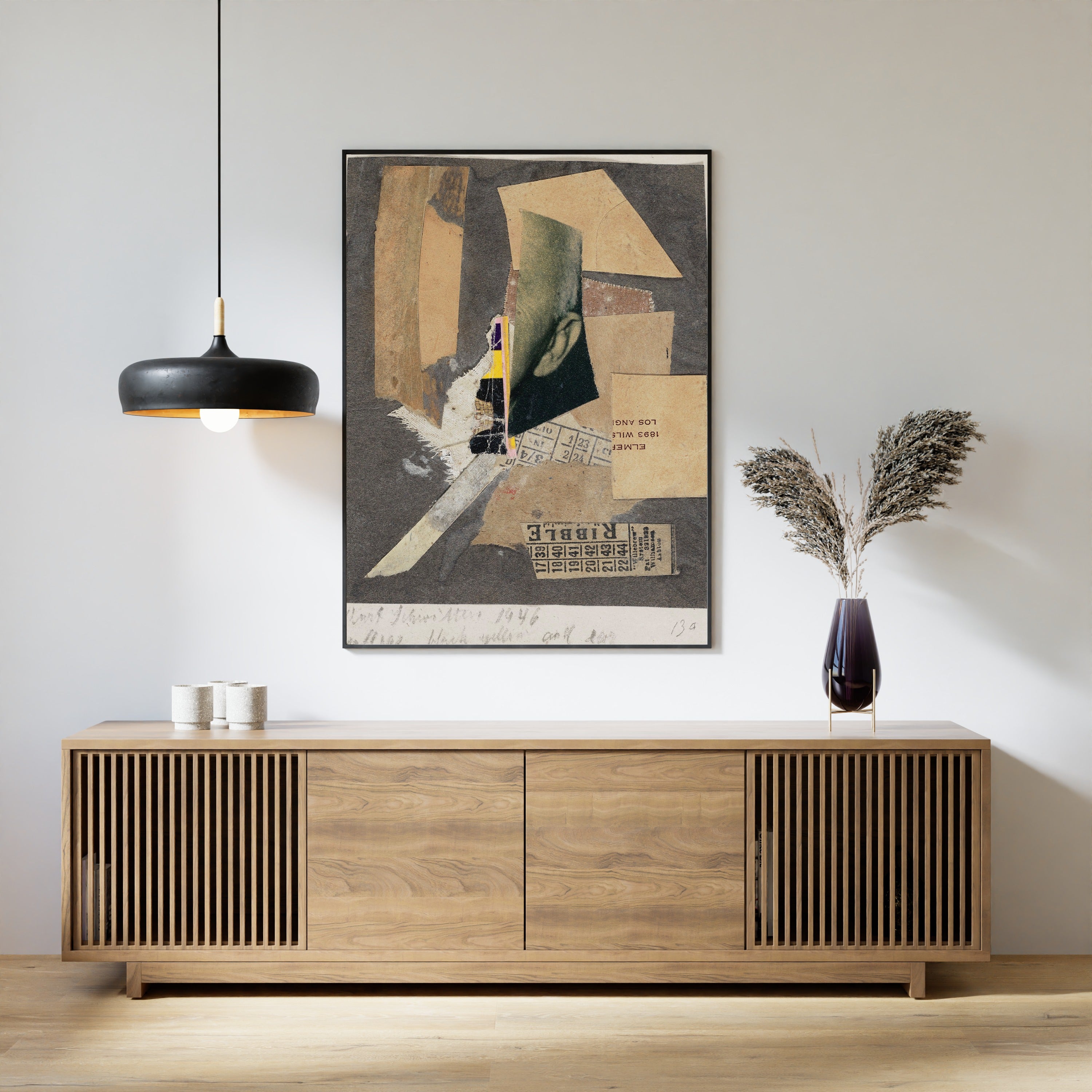 Kurt Schwitters — Collage Black Yellow and Ear | Fine Art Print
