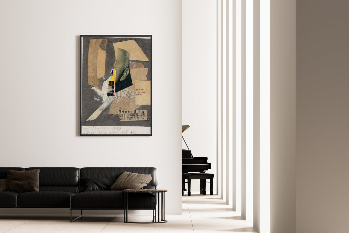 Kurt Schwitters — Collage Black Yellow and Ear | Fine Art Print