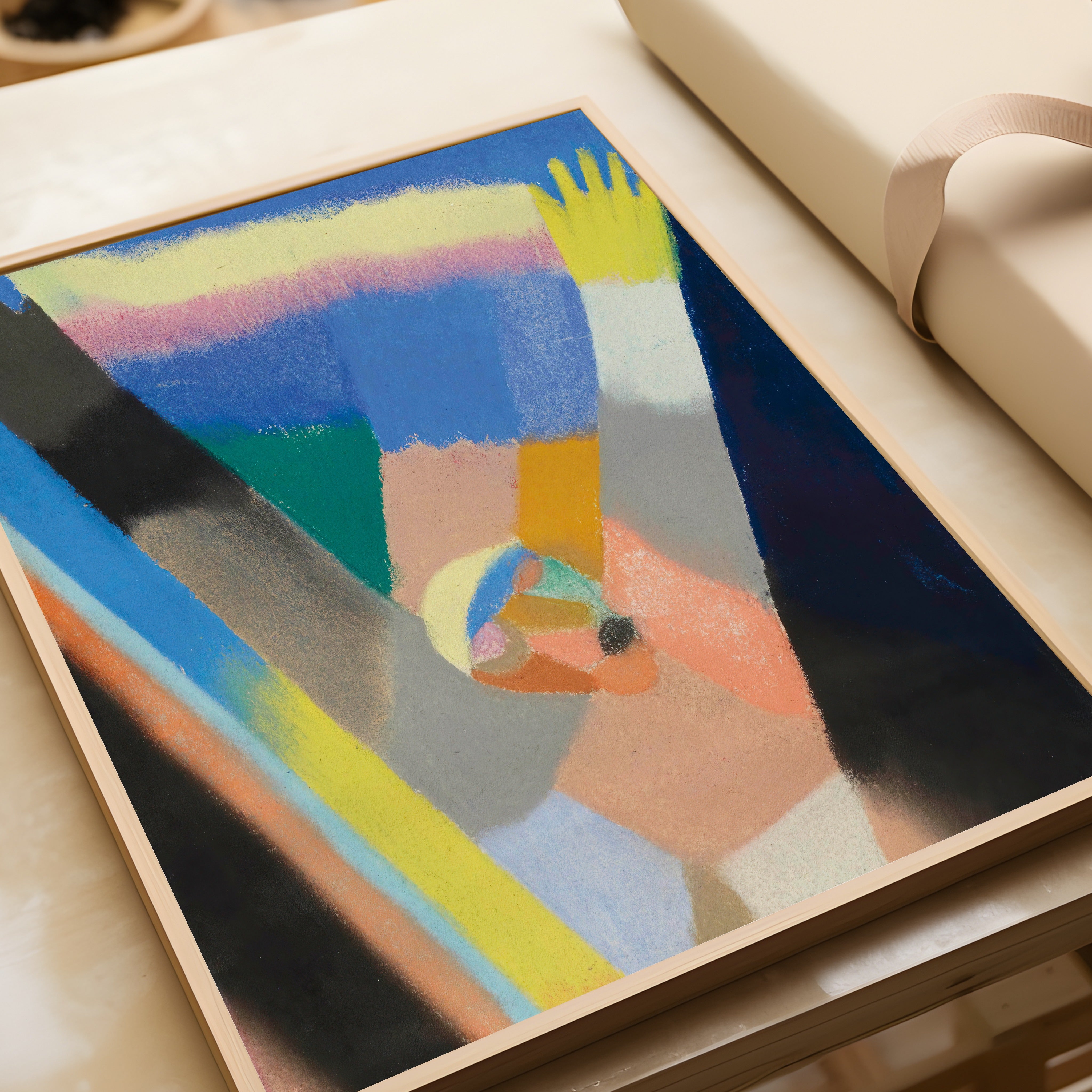 Otto Freundlich — Composition (1924) | Abstract Figure in Rose & Blue Fine Art Print