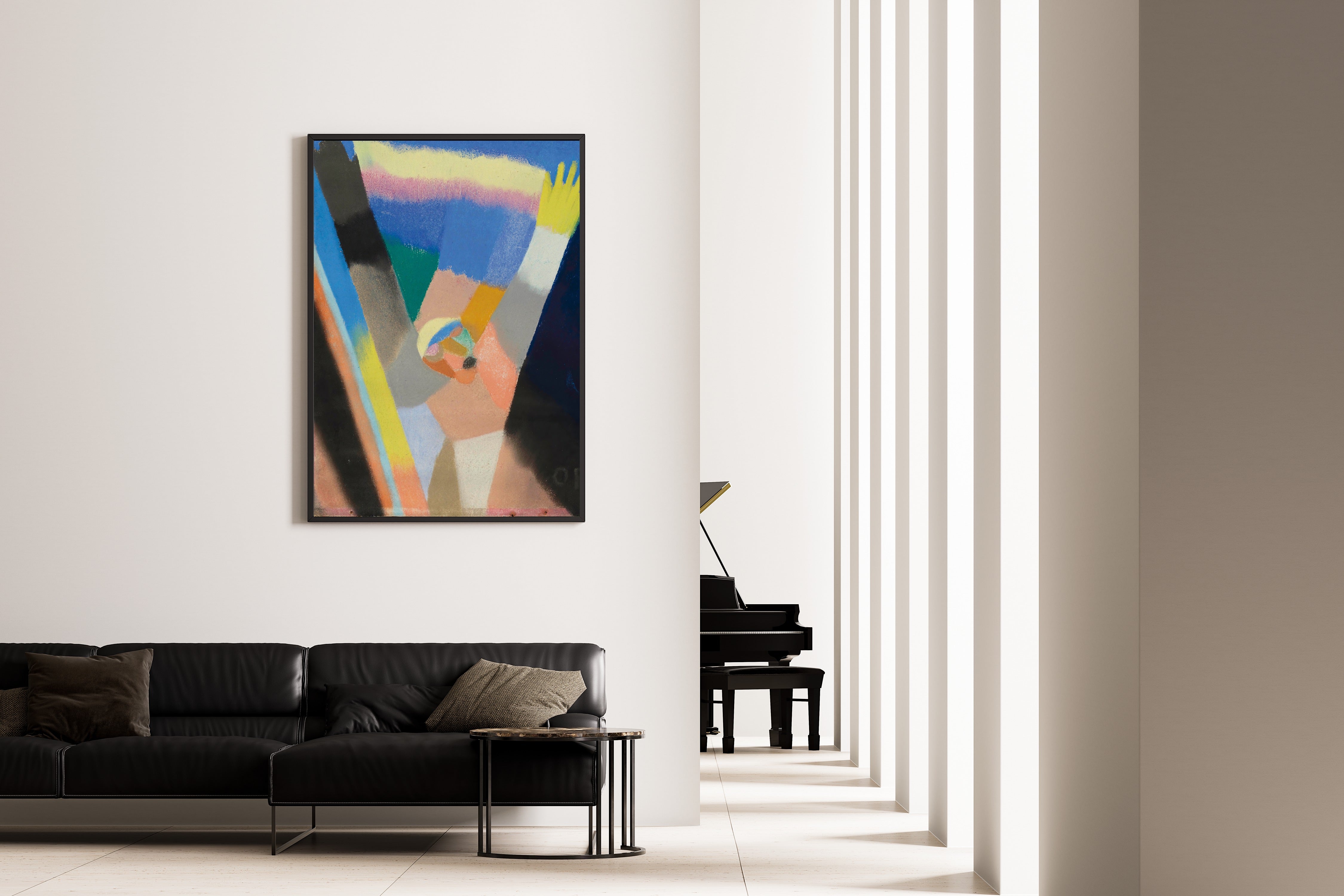 Otto Freundlich — Composition (1924) | Abstract Figure in Rose & Blue Fine Art Print