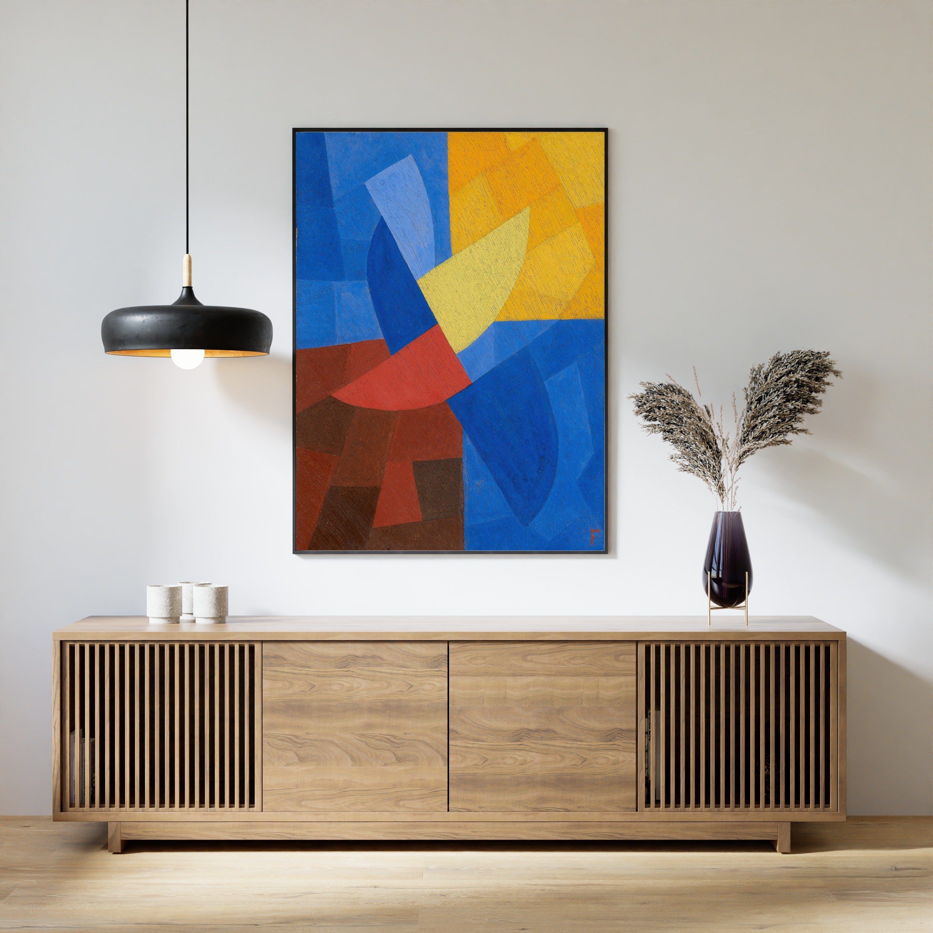 Otto Freundlich — Composition (c. 1932) | Blue & Yellow Abstract Composition Fine Art Print