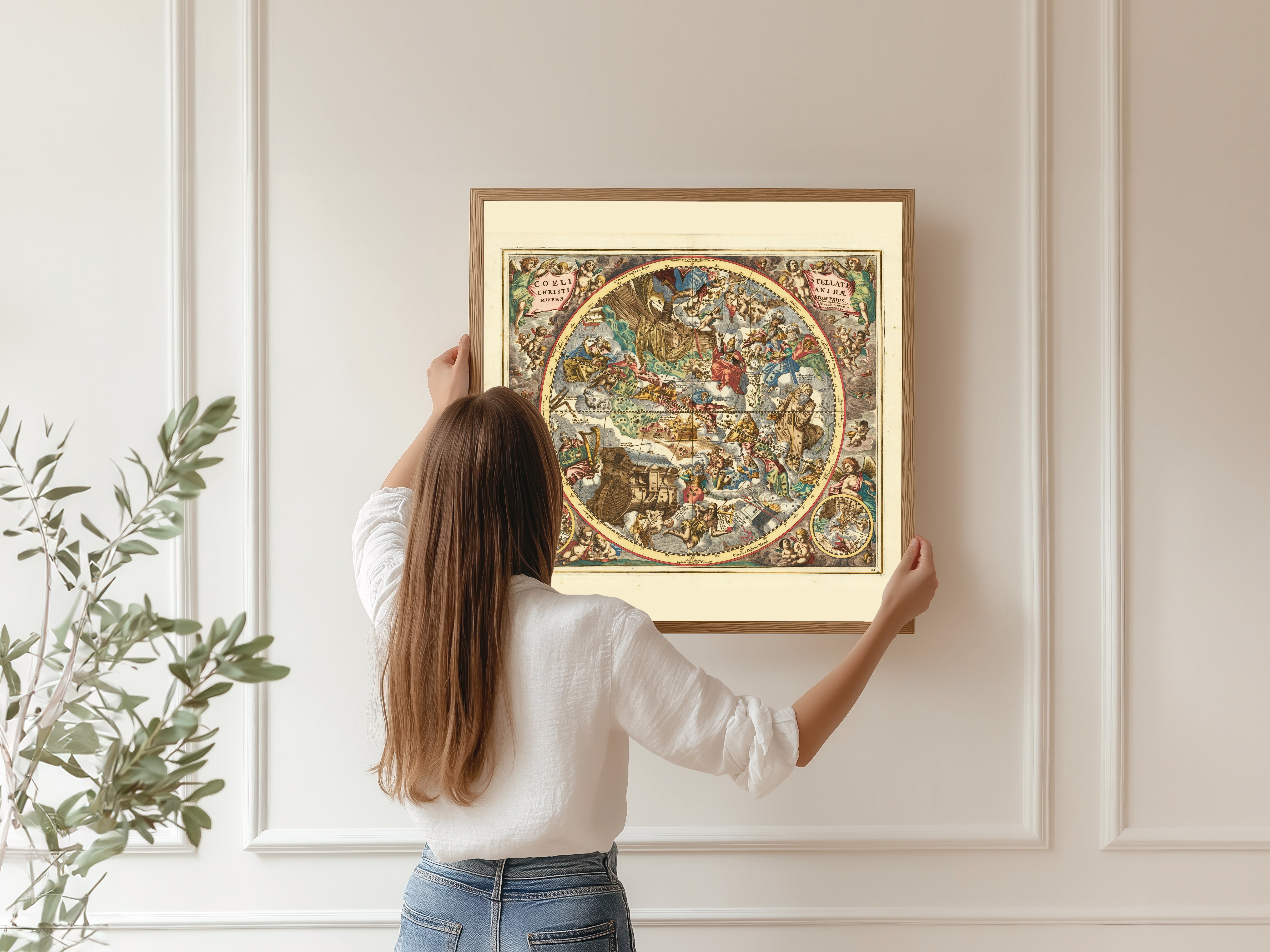 Andreas Cellarius — The Christian Starry Heaven, First Hemisphere (Plate 22) | Celestial Map Print