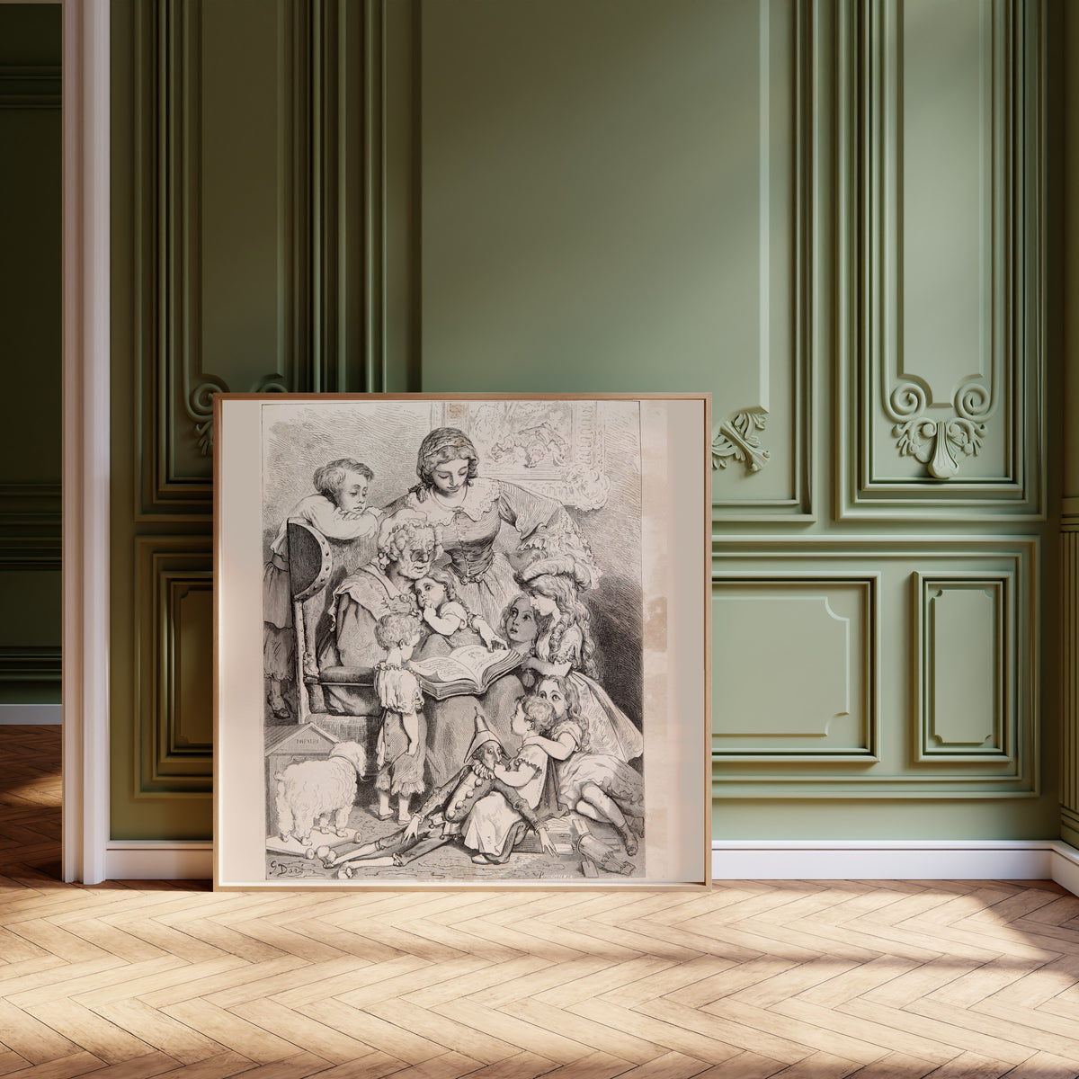 Gustave Doré — Frontispiece: Reading the Tales | Fairy Tale Illustration Print