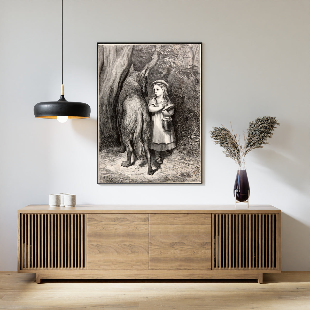 Gustave Doré — Little Red Riding Hood: Meeting the Wolf | Fairy Tale Illustration Print