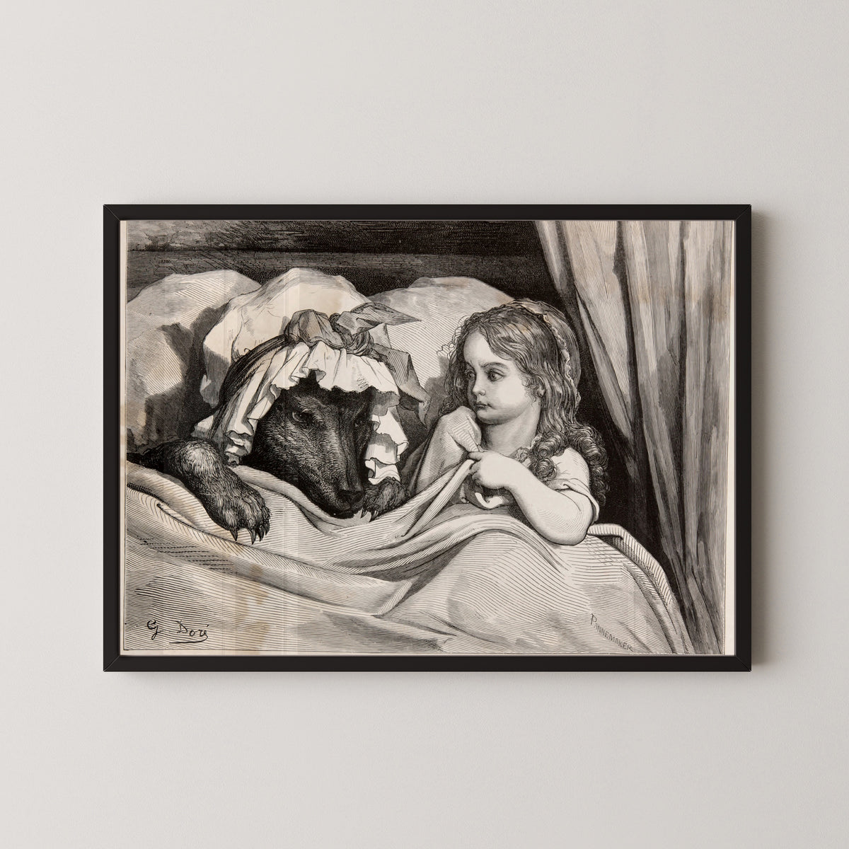 Gustave Doré — Little Red Riding Hood: In Bed with the Wolf | Fairy Tale Illustration Print