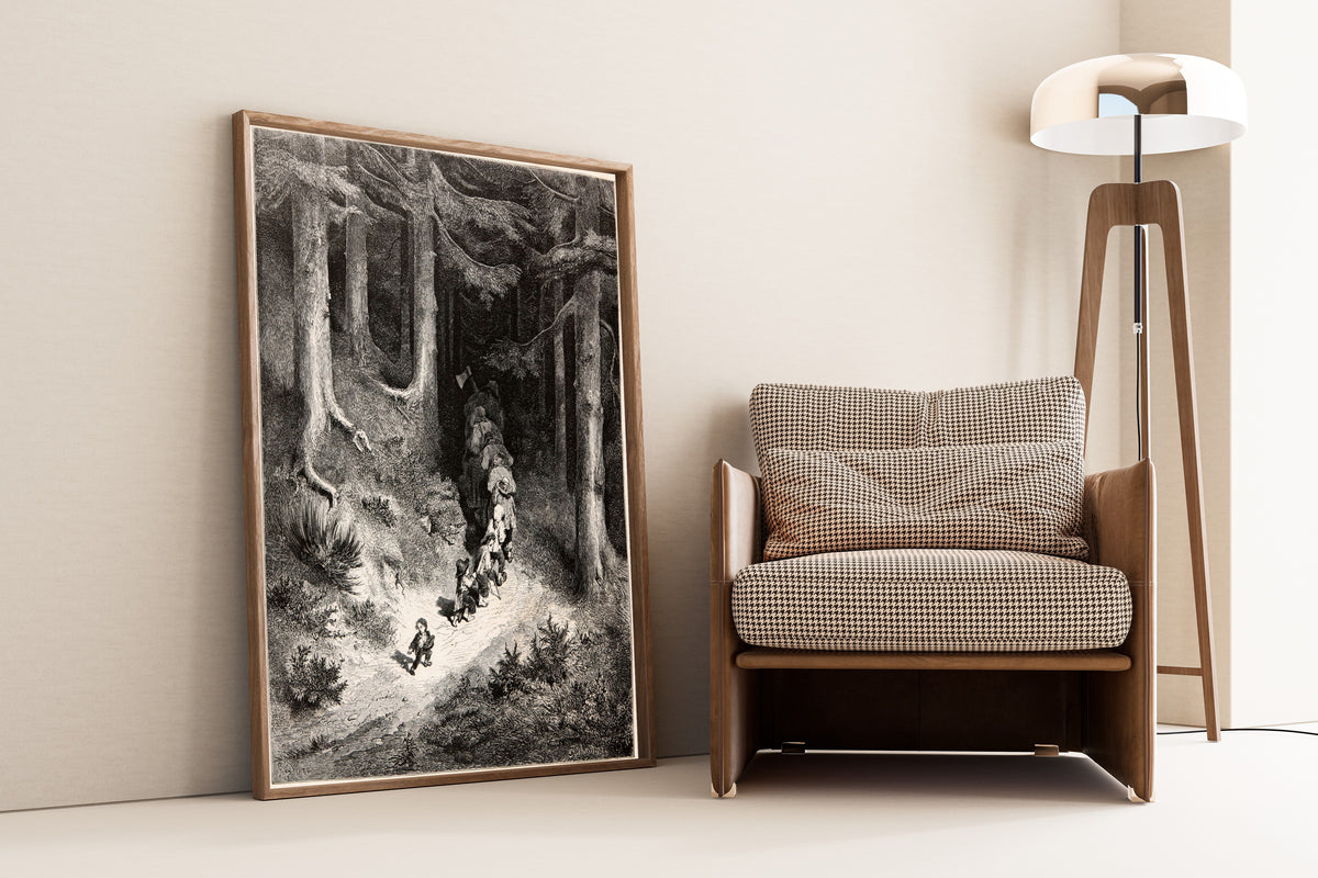Gustave Doré — Tom Thumb: Leading His Brothers Through the Forest | Fairy Tale Illustration Print