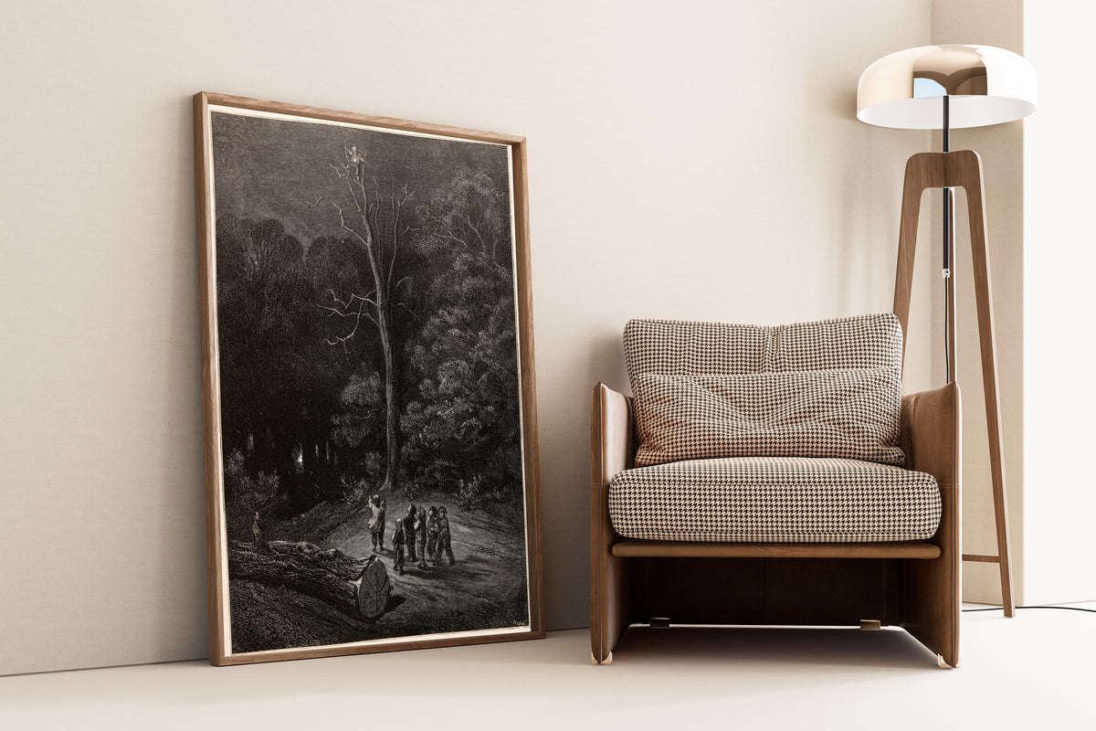 Gustave Doré — Tom Thumb: A Light in the Night Forest | Fairy Tale Illustration Print