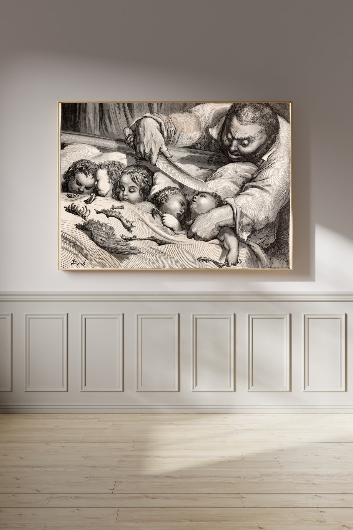 Gustave Doré — Tom Thumb: The Ogre and His Sleeping Daughters | Fairy Tale Illustration Print