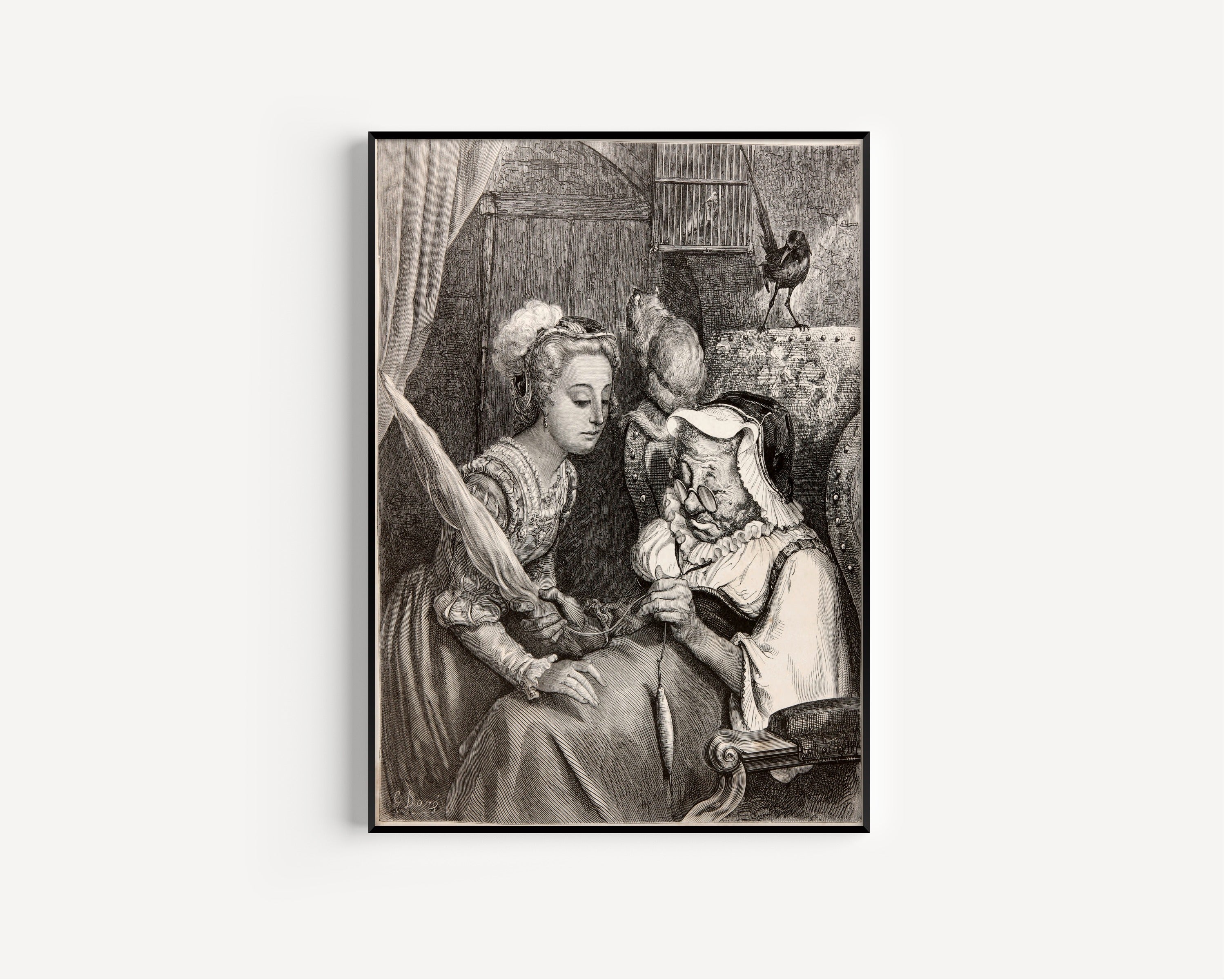 Gustave Doré — Sleeping Beauty: The Spindle | Fairy Tale Illustration Print