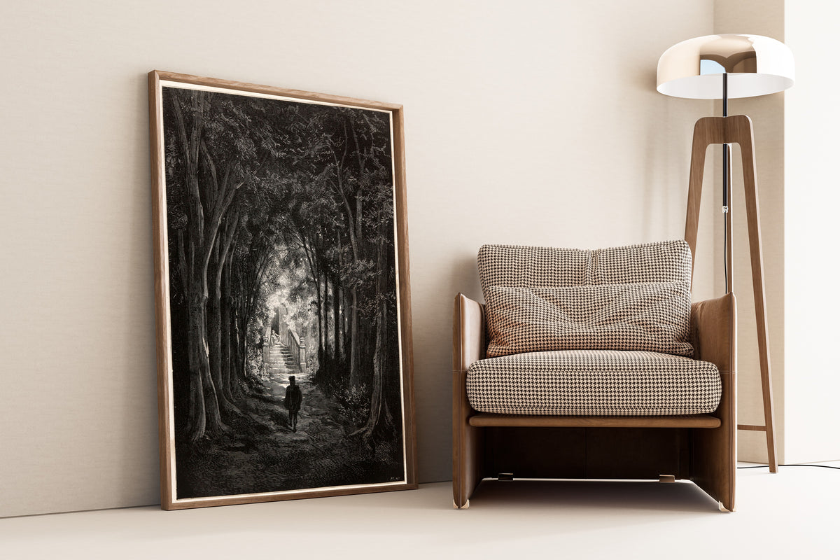 Gustave Doré — Sleeping Beauty: The Prince in the Forest Avenue | Fairy Tale Illustration Print