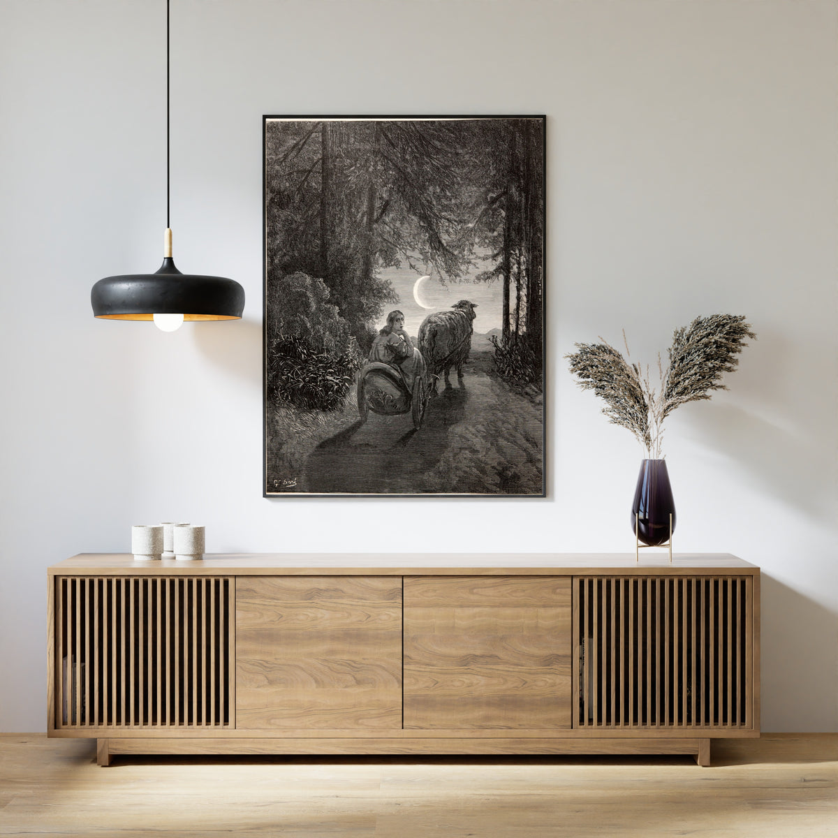 Gustave Doré — Donkey Skin: The Cart under the Crescent Moon | Fairy Tale Illustration Print