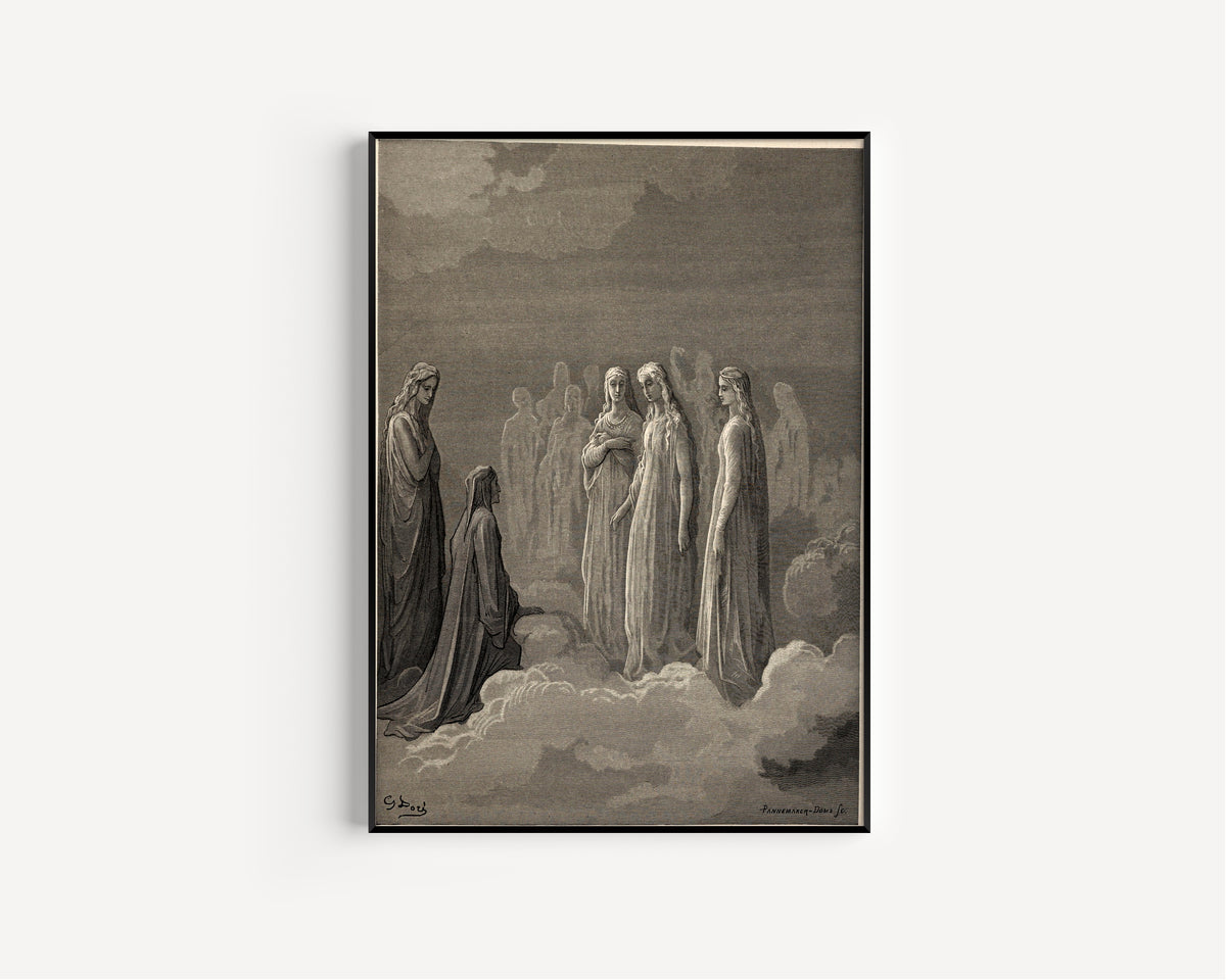 Gustave Doré — Paradiso, Canto III: Piccarda and the Souls in the Moon | Dante Illustration Print