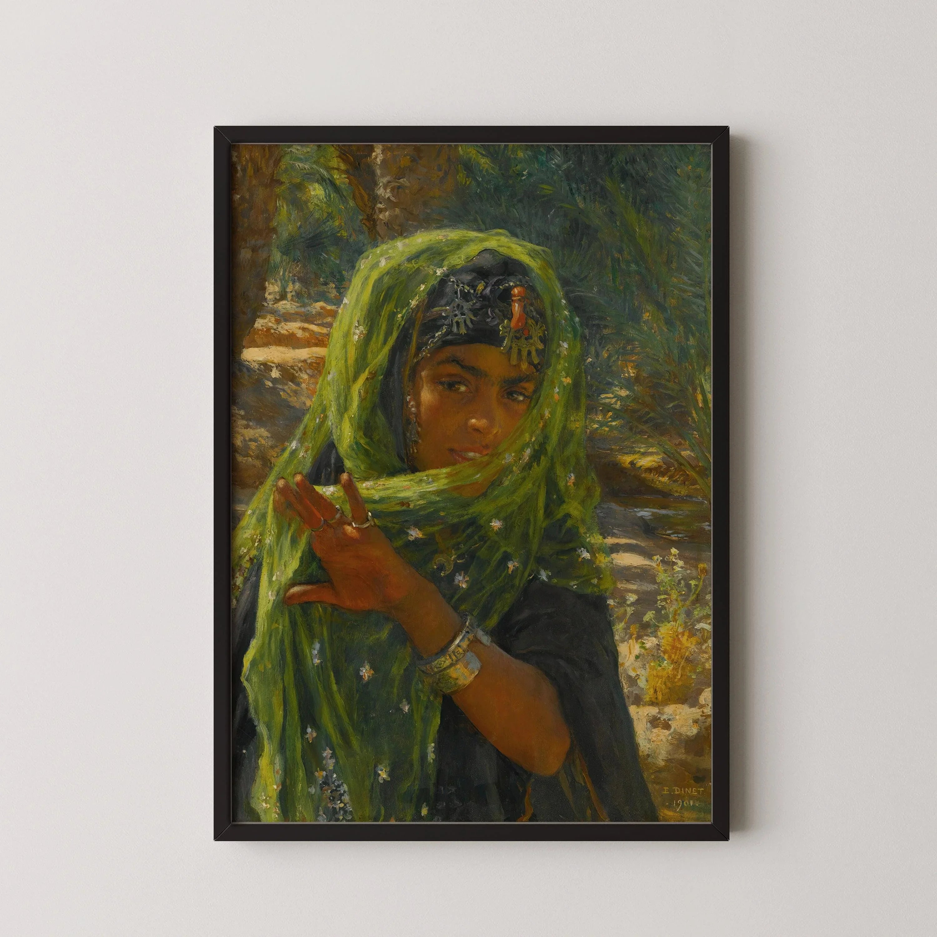 Dinet - The Girl in the Green Scarf | Famous Orientalist Art