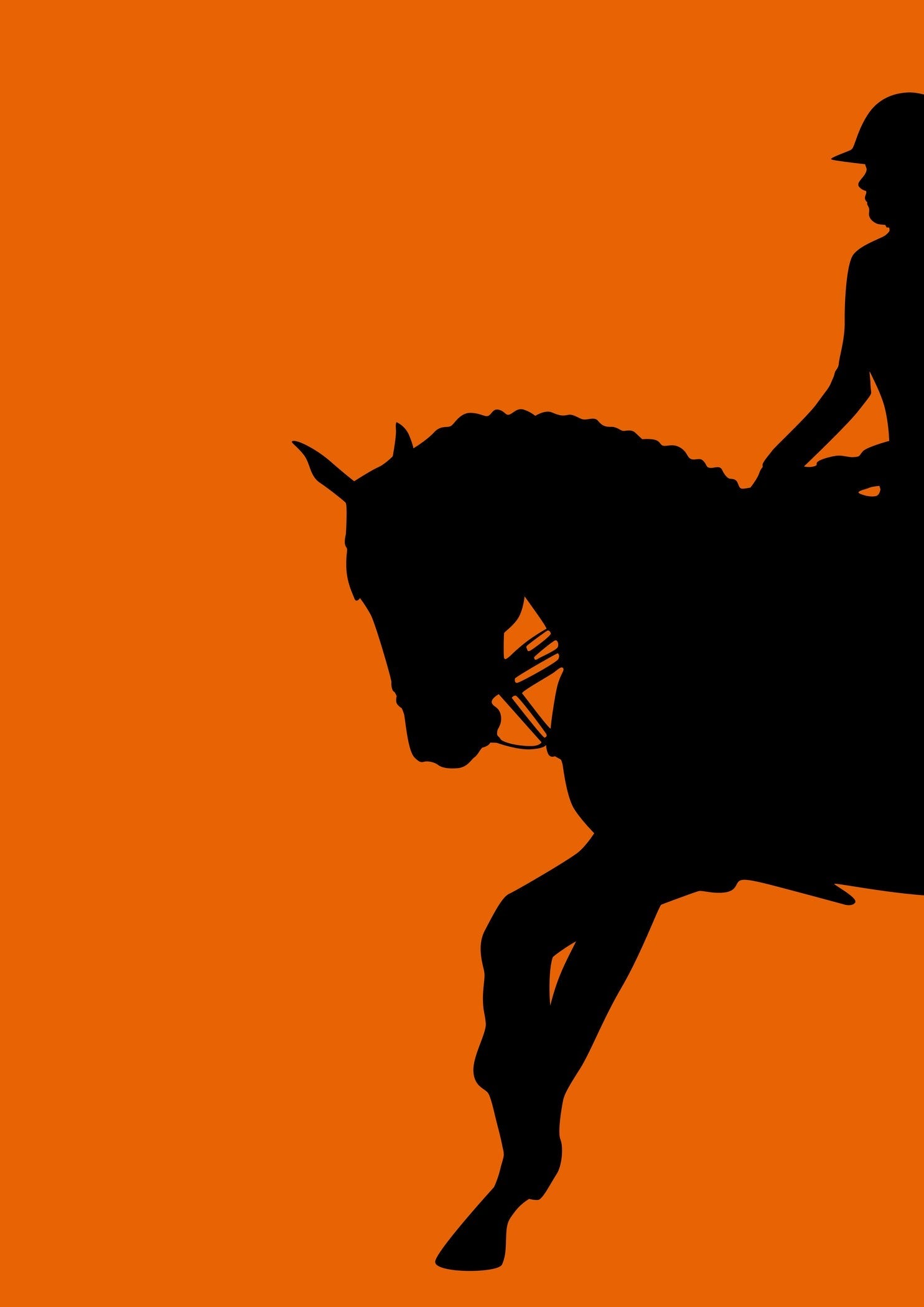 Dressage — Horse and Rider in Orange | Vintage Equestrian Print - 9ArtPrints