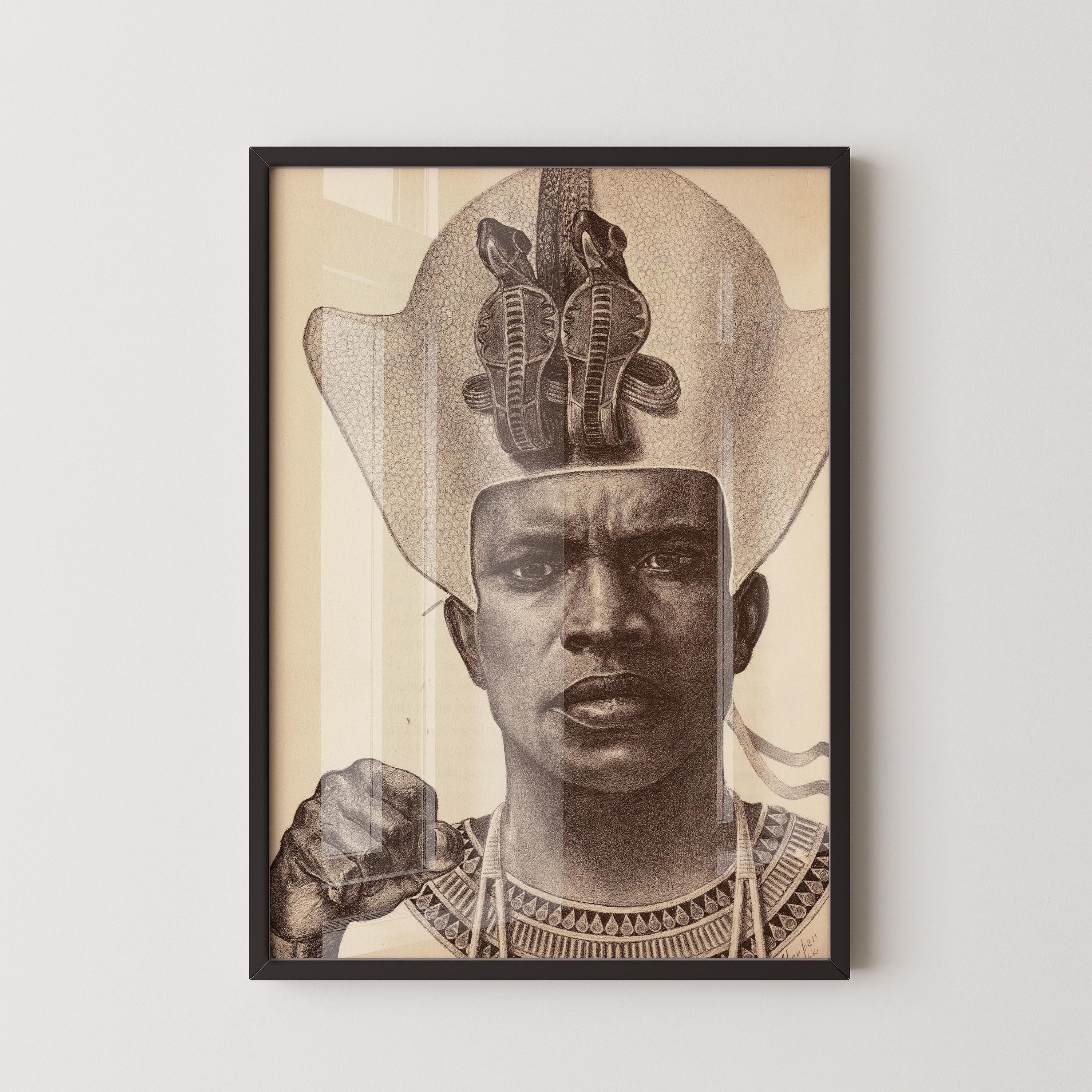 E. Harper Johnson - Piankhy the Great, Plate 9 | PRINT – Majestic African Warrior King (Framed & Unframed Available) - 9ArtPrints