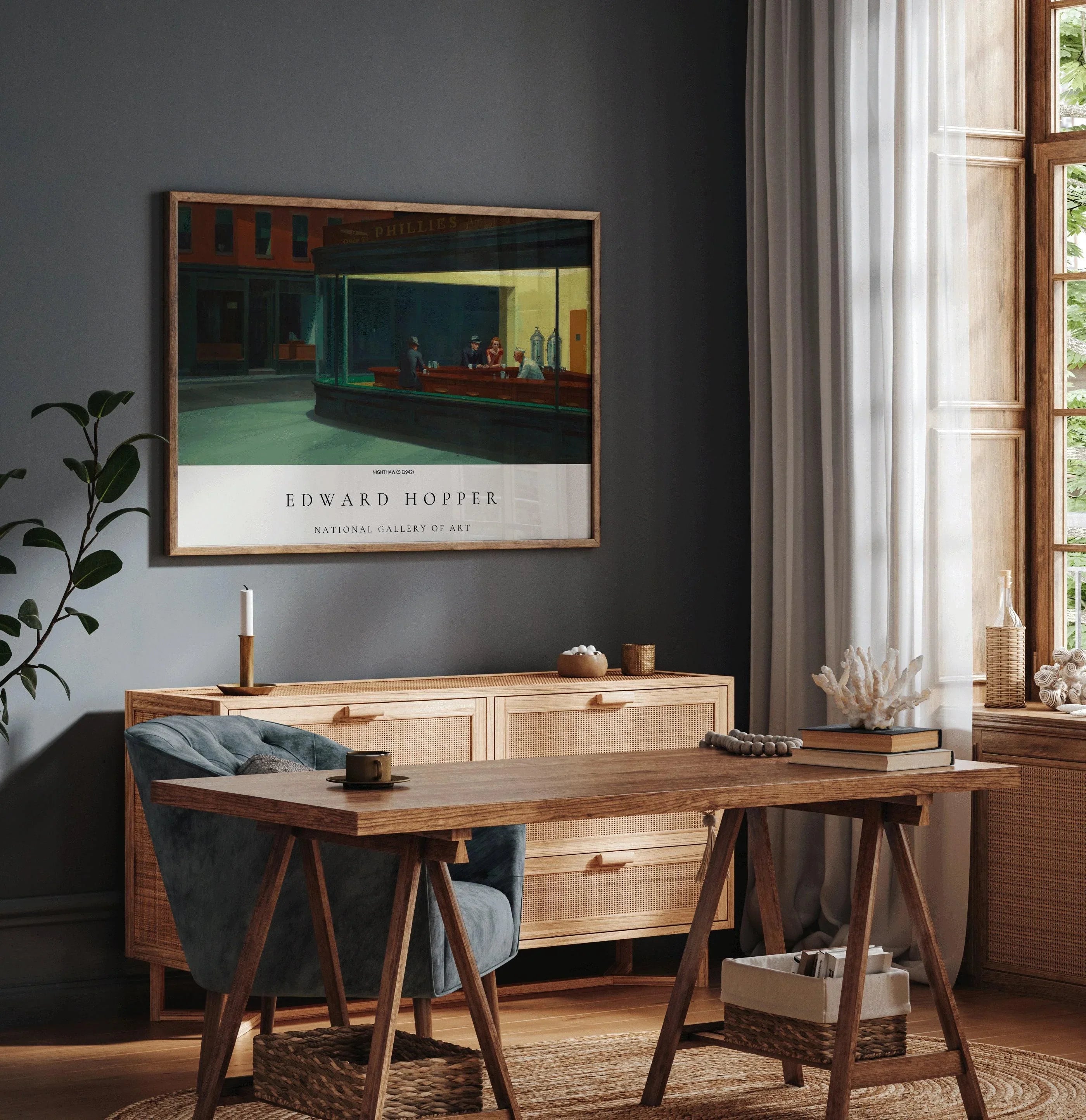 Edward Hopper - Nighthawks | Famous Art