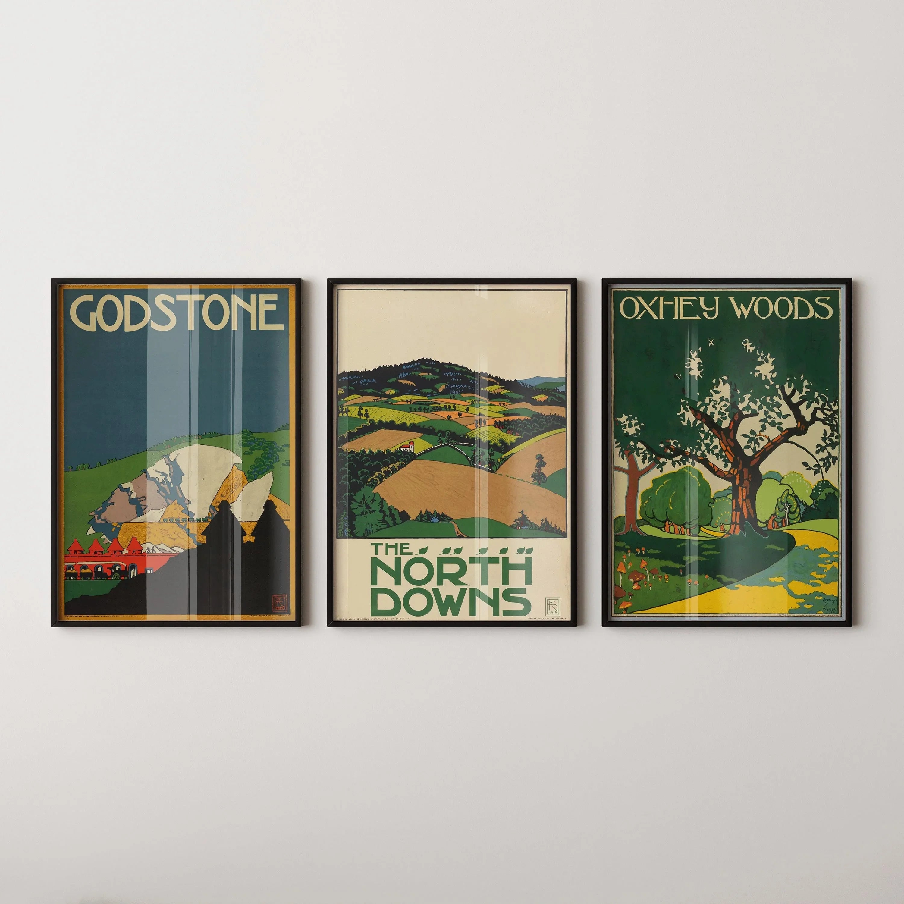 Edward McKnight Kauffer - STATEMENT TRIO London Underground | Vintage Poster Art (Available Frame or unframed) - 9ArtPrints