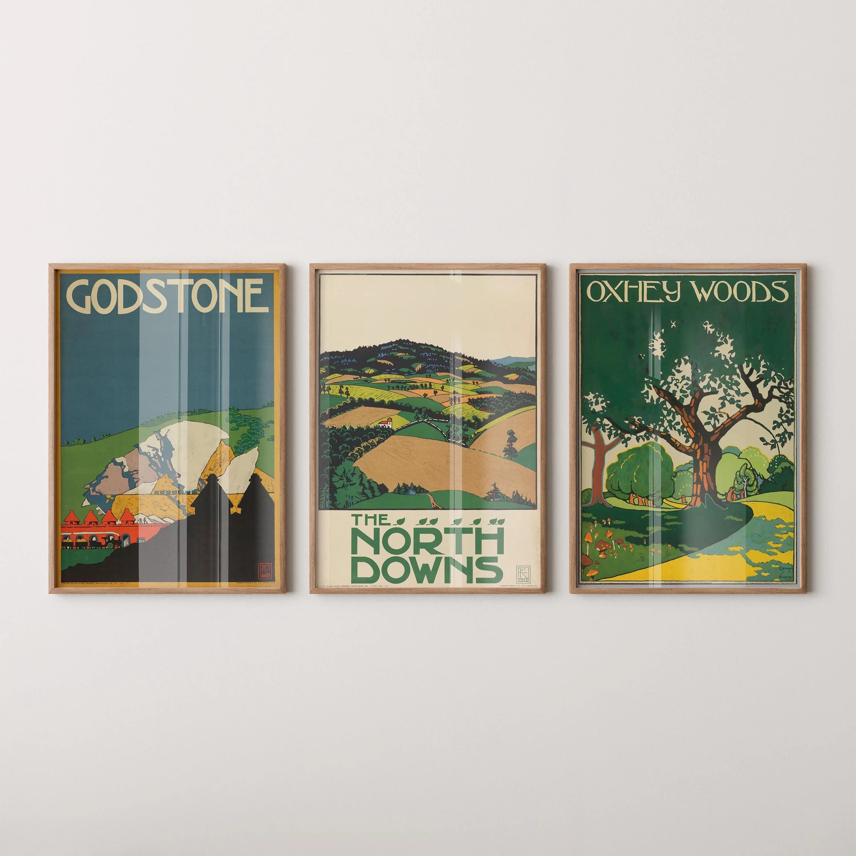 Edward McKnight Kauffer - STATEMENT TRIO London Underground | Vintage Poster Art (Available Frame or unframed) - 9ArtPrints