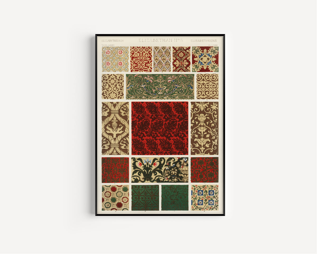 Owen Jones — Elizabethan No. 3, from The Grammar of Ornament | Ornament Plate Print