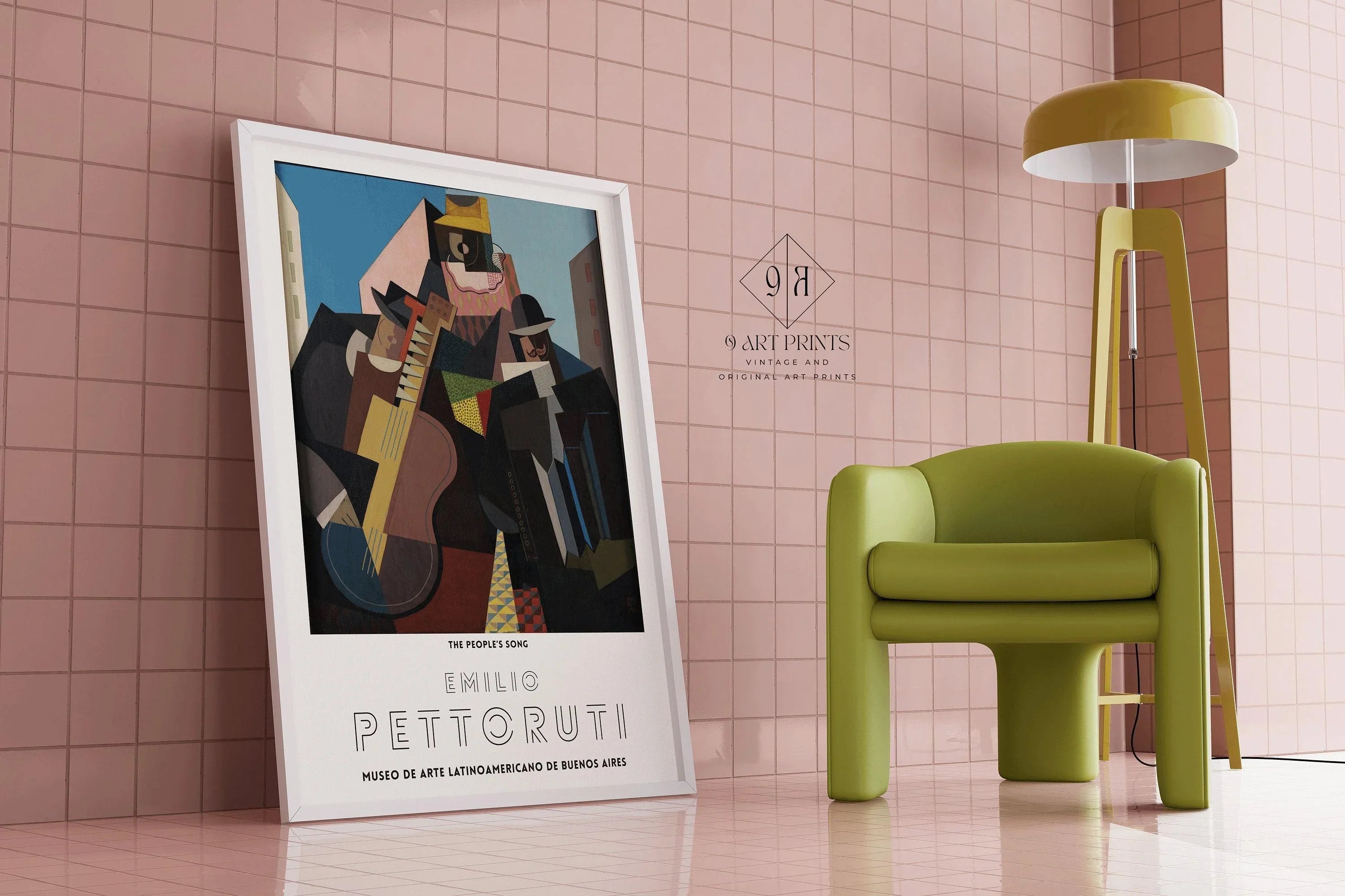 Emilio Pettoruti - The People's Song | Famous Cubist Art (available handframed or unframed) - 9ArtPrints