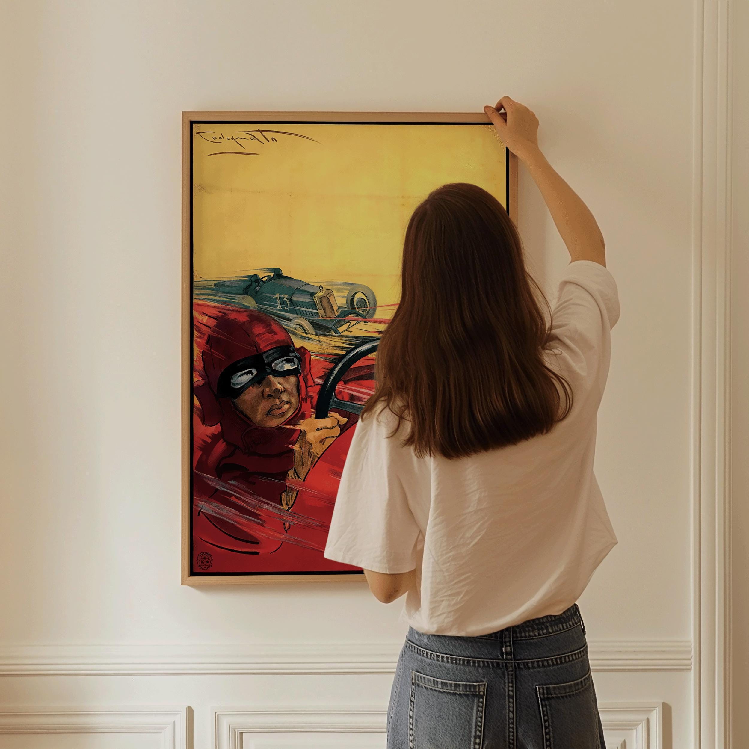 Fiat Racing Poster (1923) | High - octane vintage Italian motorsport art with speed energy and bold red tones | Available framed or unframed - 9ArtPrints