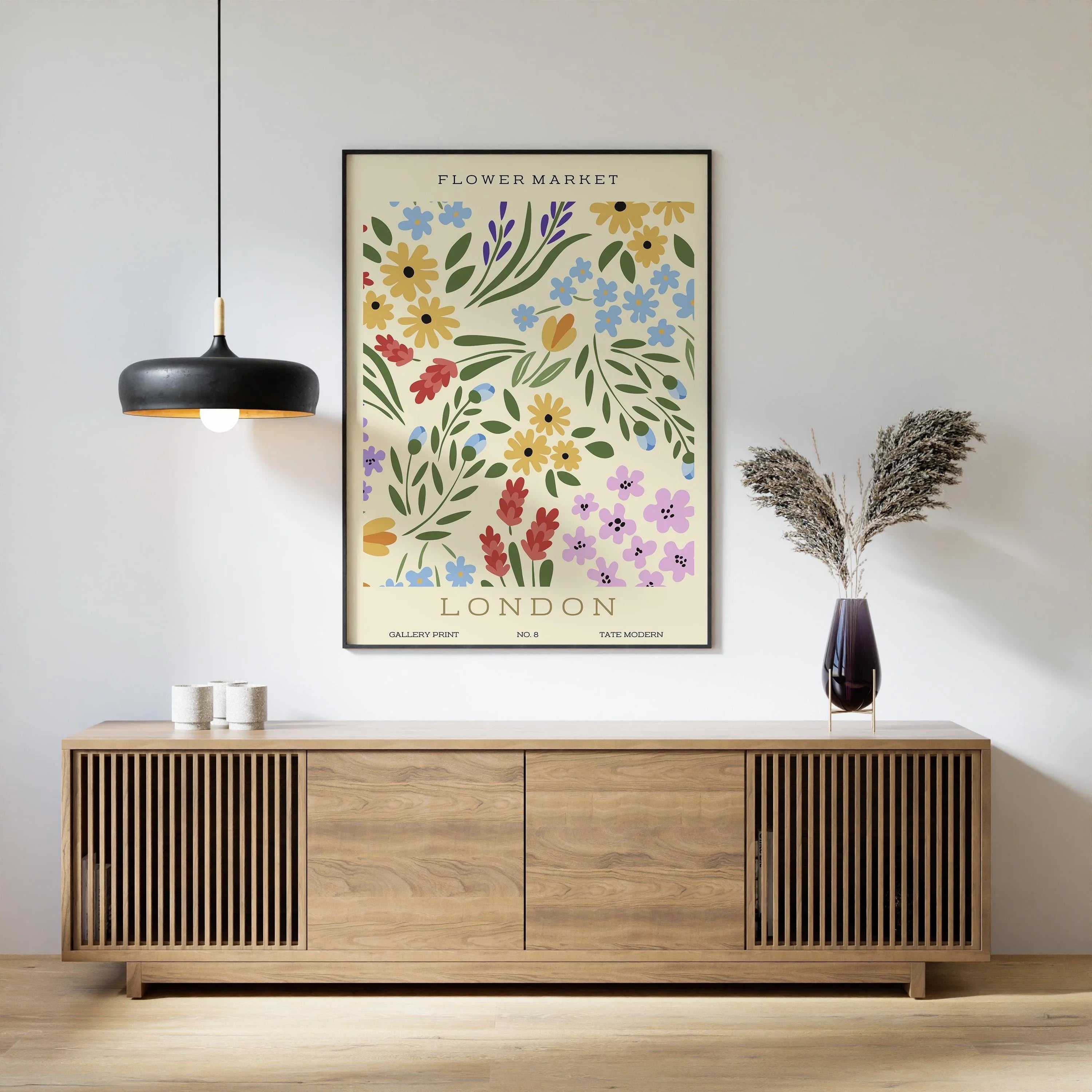 Flower Market - London | Modern Botanical Art Exhibition Print (available handframed or unframed) - 9ArtPrints