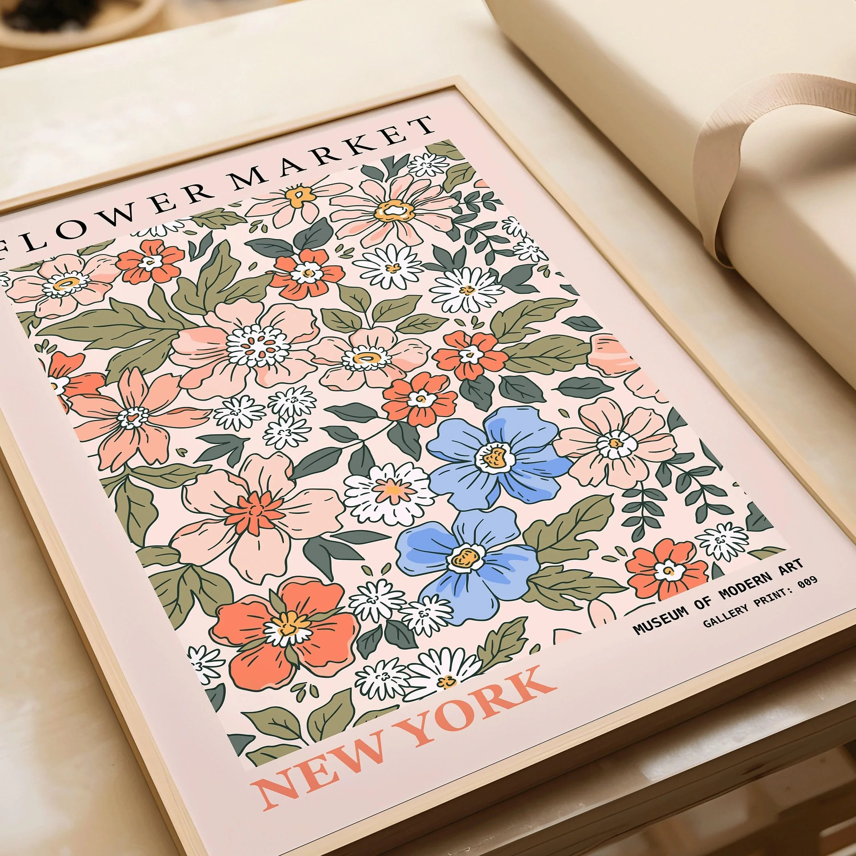 Flower Market - New York | Our Number 1 Bestselling Modern Botanical Art Exhibition Print