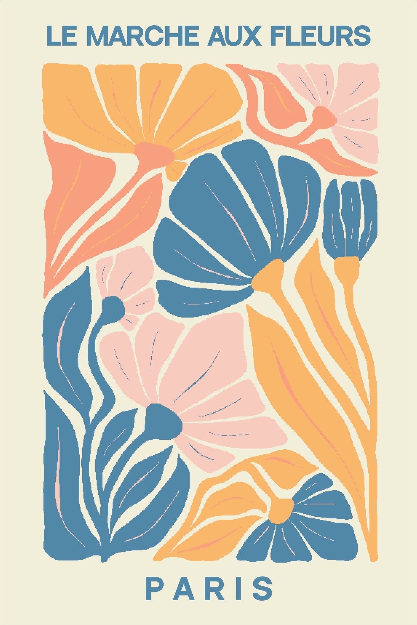 Flower Market — Paris | Modern Botanical Exhibition Poster Print - 9ArtPrints