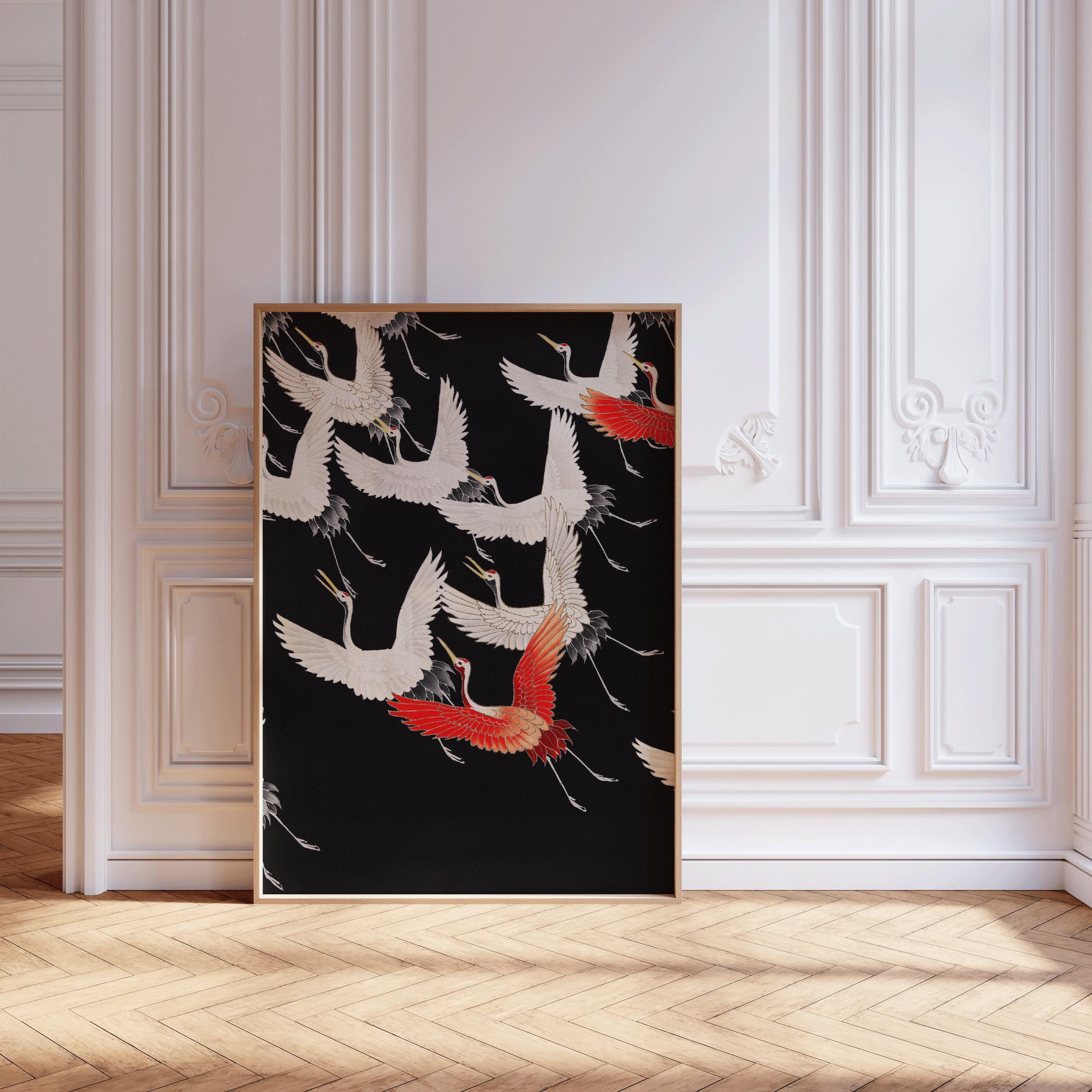 Flying Cranes Japanese Art Print: Giclee Fine Art - 9ArtPrints