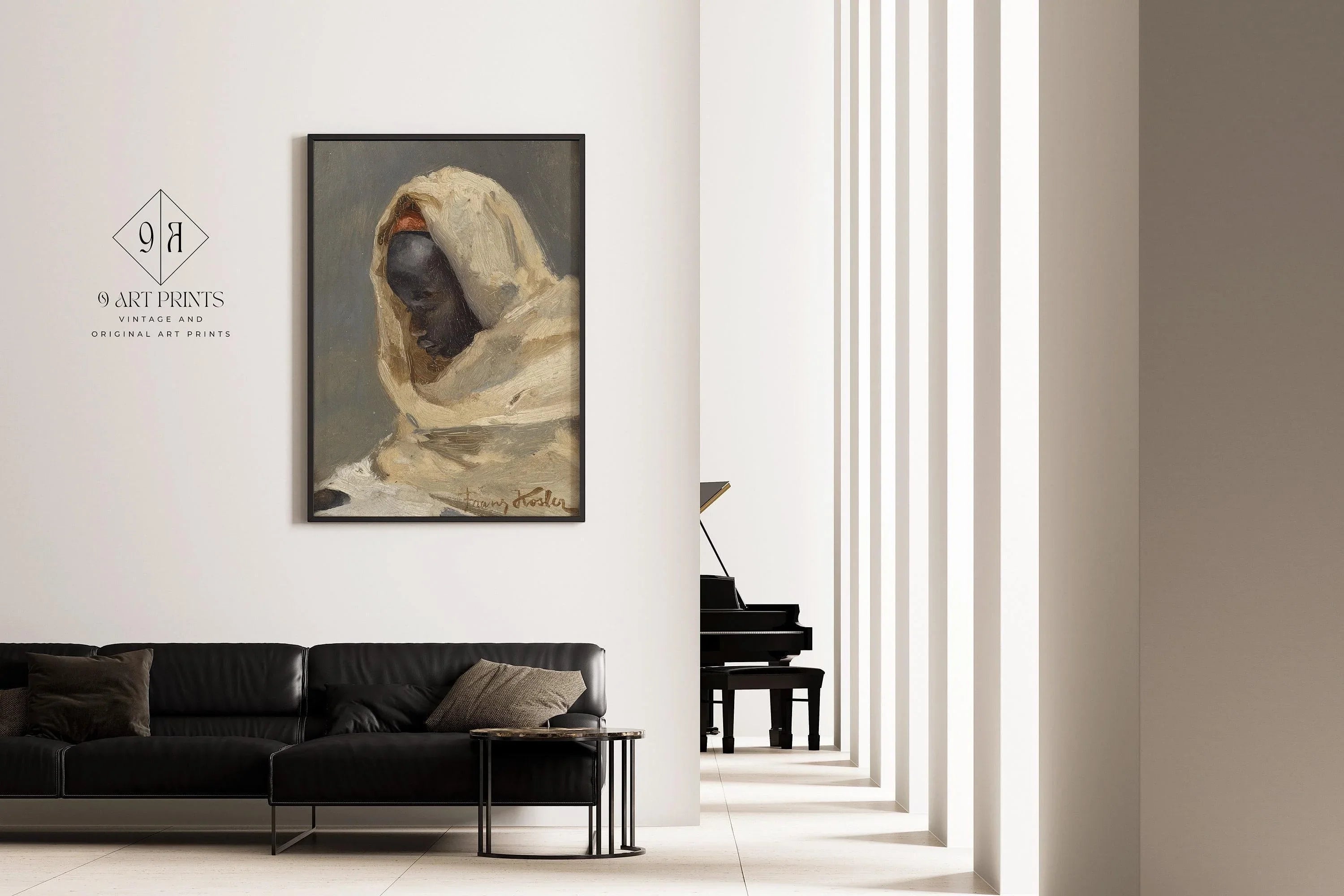Franz Xaver Kosler - A Bedouin Man | Famous Orientalist Art (available handframed or unframed) - 9ArtPrints