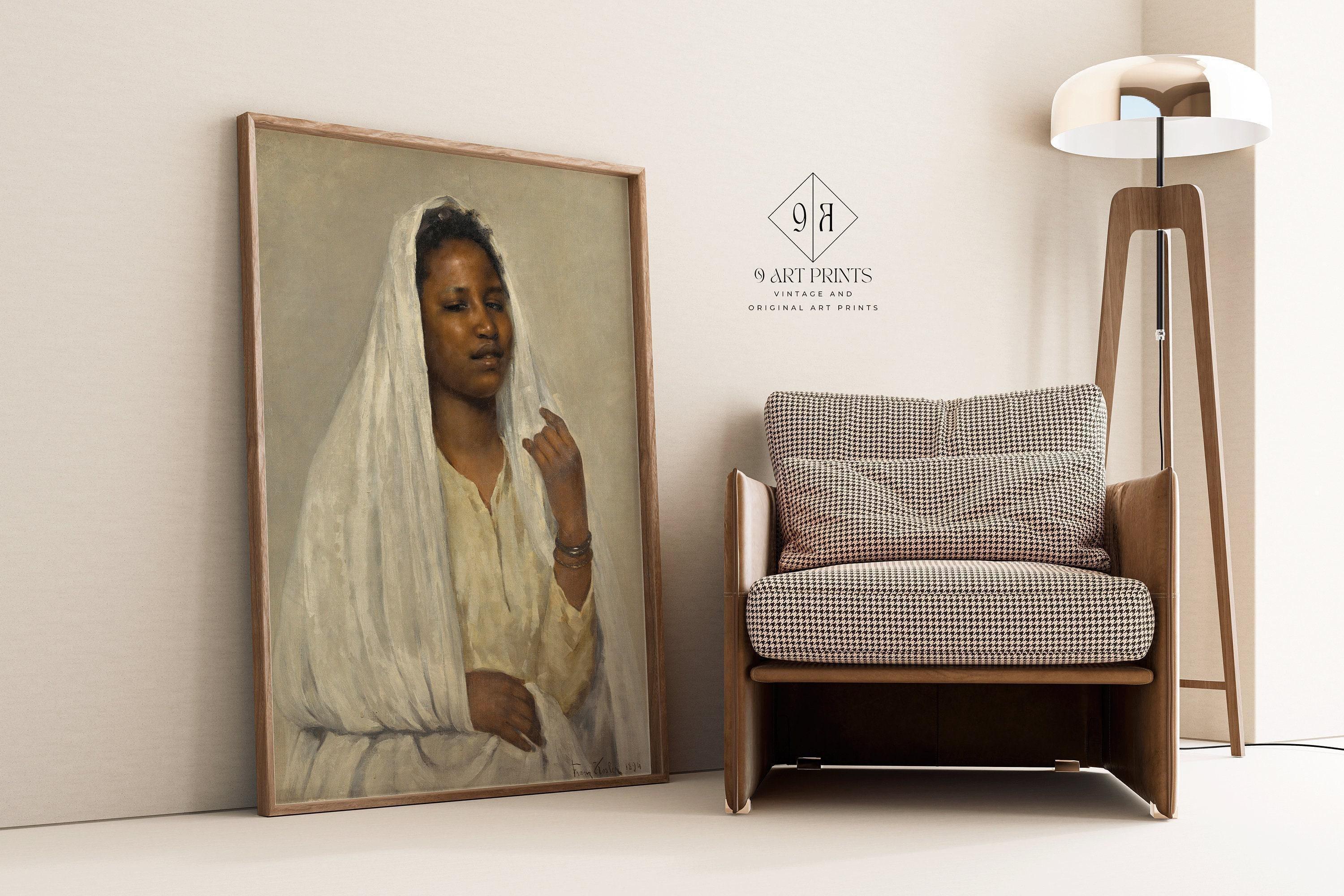 Franz Xaver Kosler - African Beauty in White | Vintage Orientalist Art