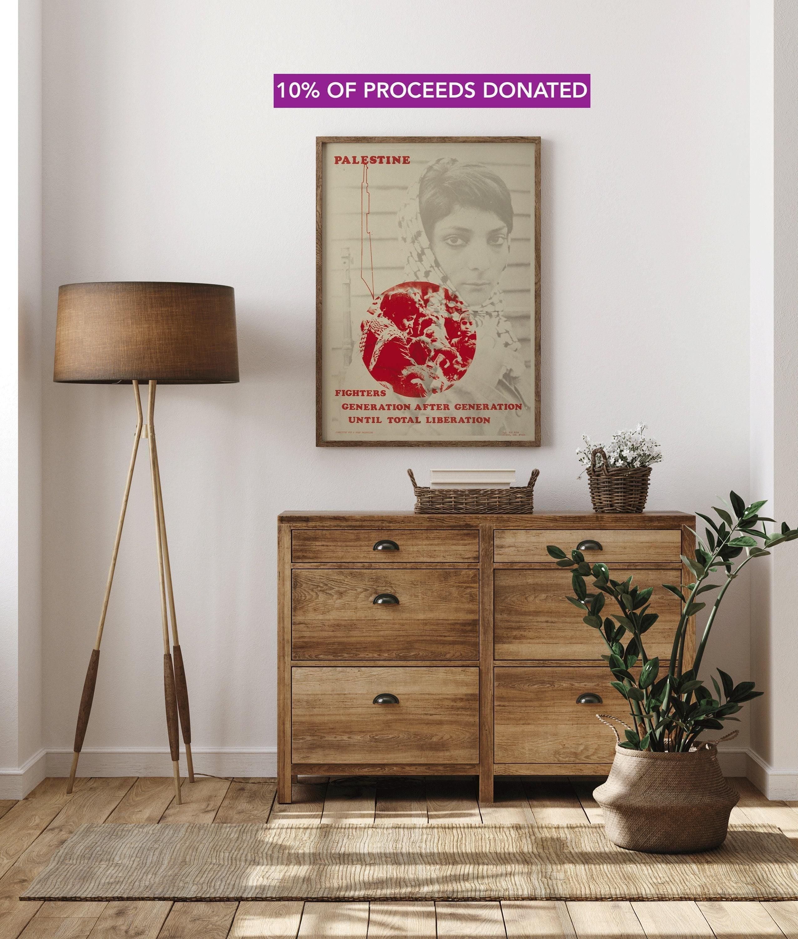 Free Palestine Poster - Leila Khaled (Fundraiser Item) | Liberation Art Print available handframed or unframed - 9ArtPrints