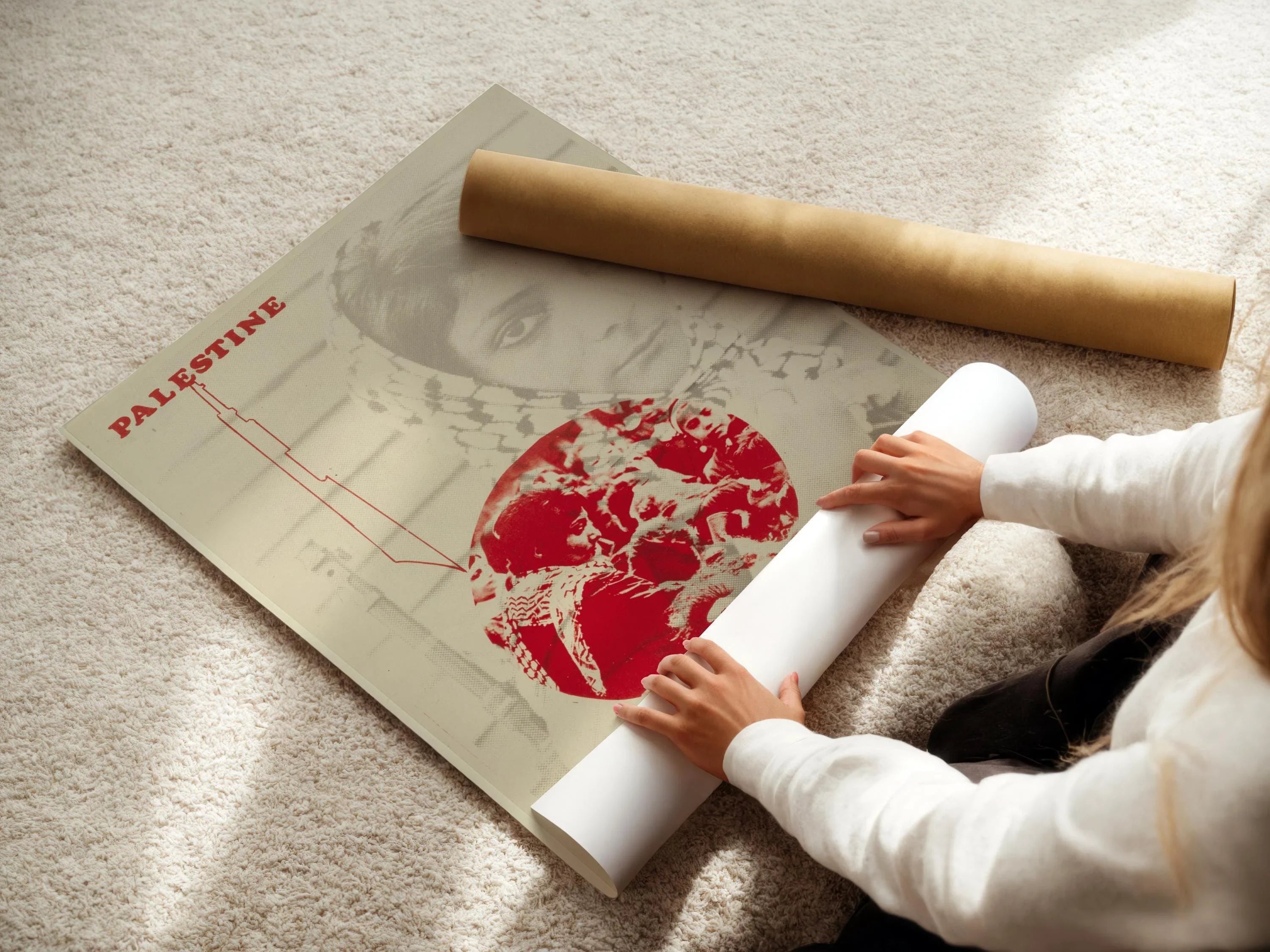 Free Palestine Poster - Leila Khaled (Fundraiser Item) | Liberation Art Print available handframed or unframed - 9ArtPrints