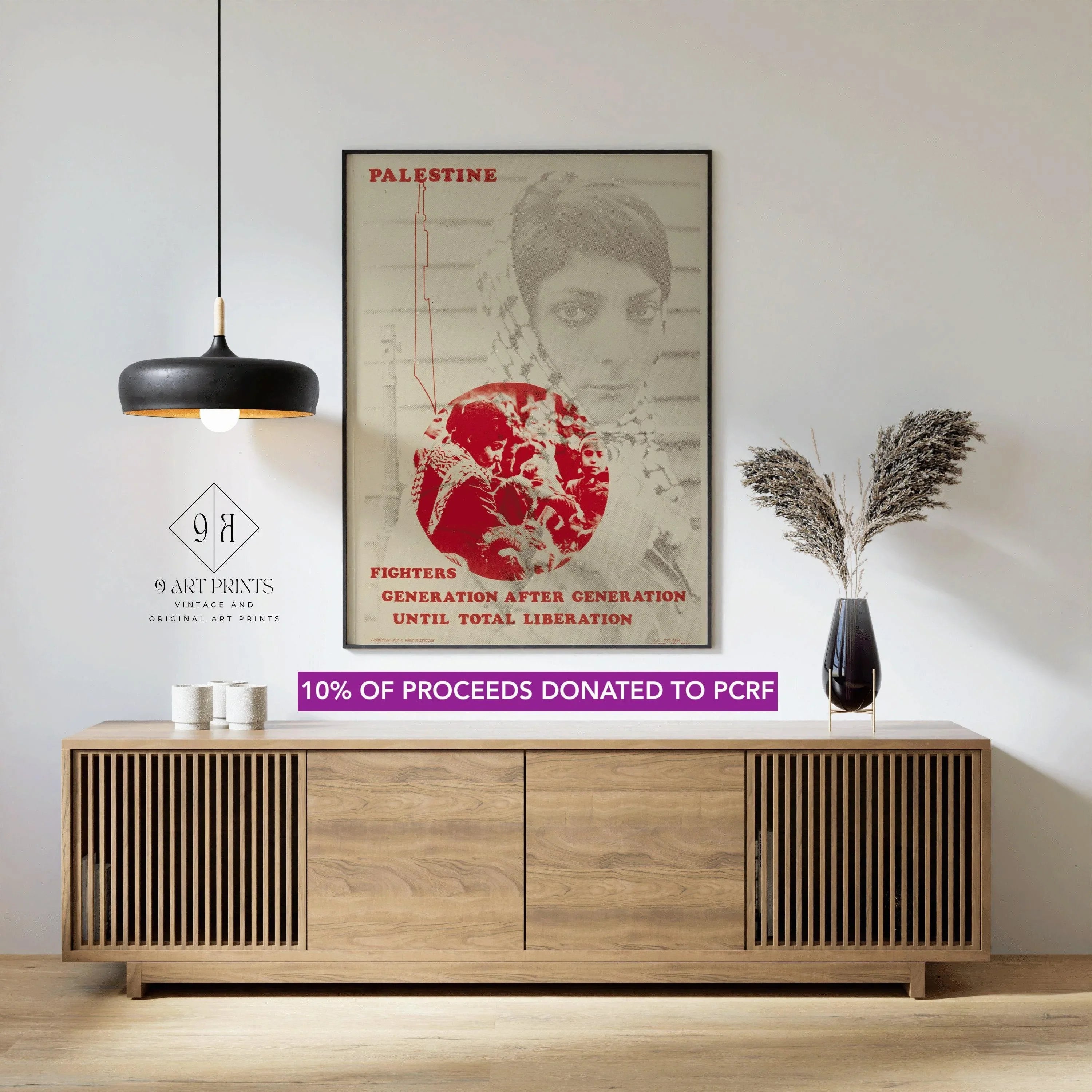 Free Palestine Poster - Leila Khaled (Fundraiser Item) | Liberation Art Print available handframed or unframed - 9ArtPrints