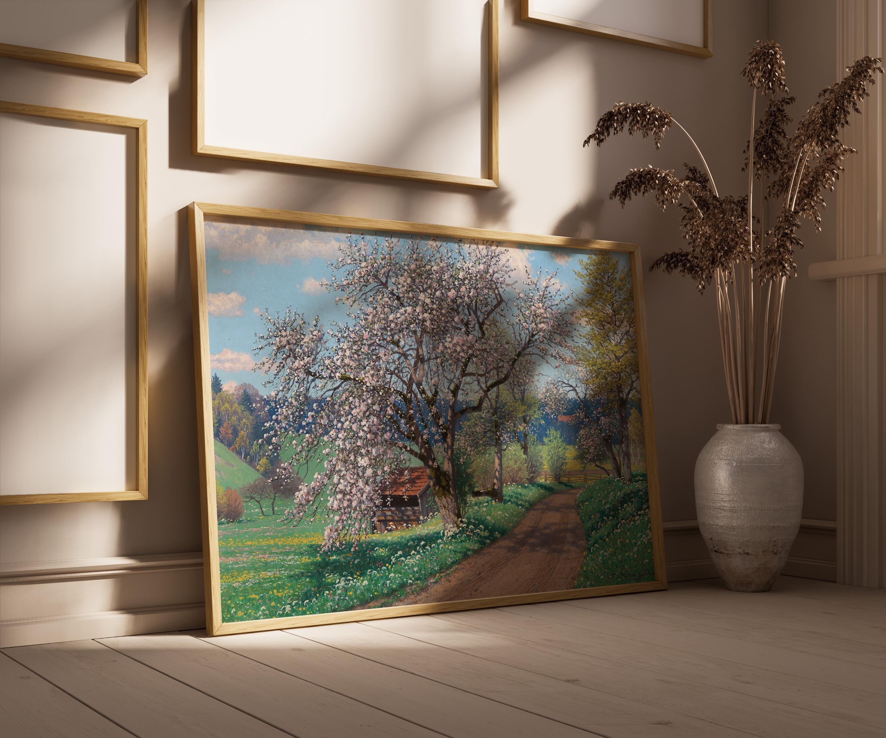 Fritz Müller - Landeck Spring Day Print: German Countryside Art - 9ArtPrints