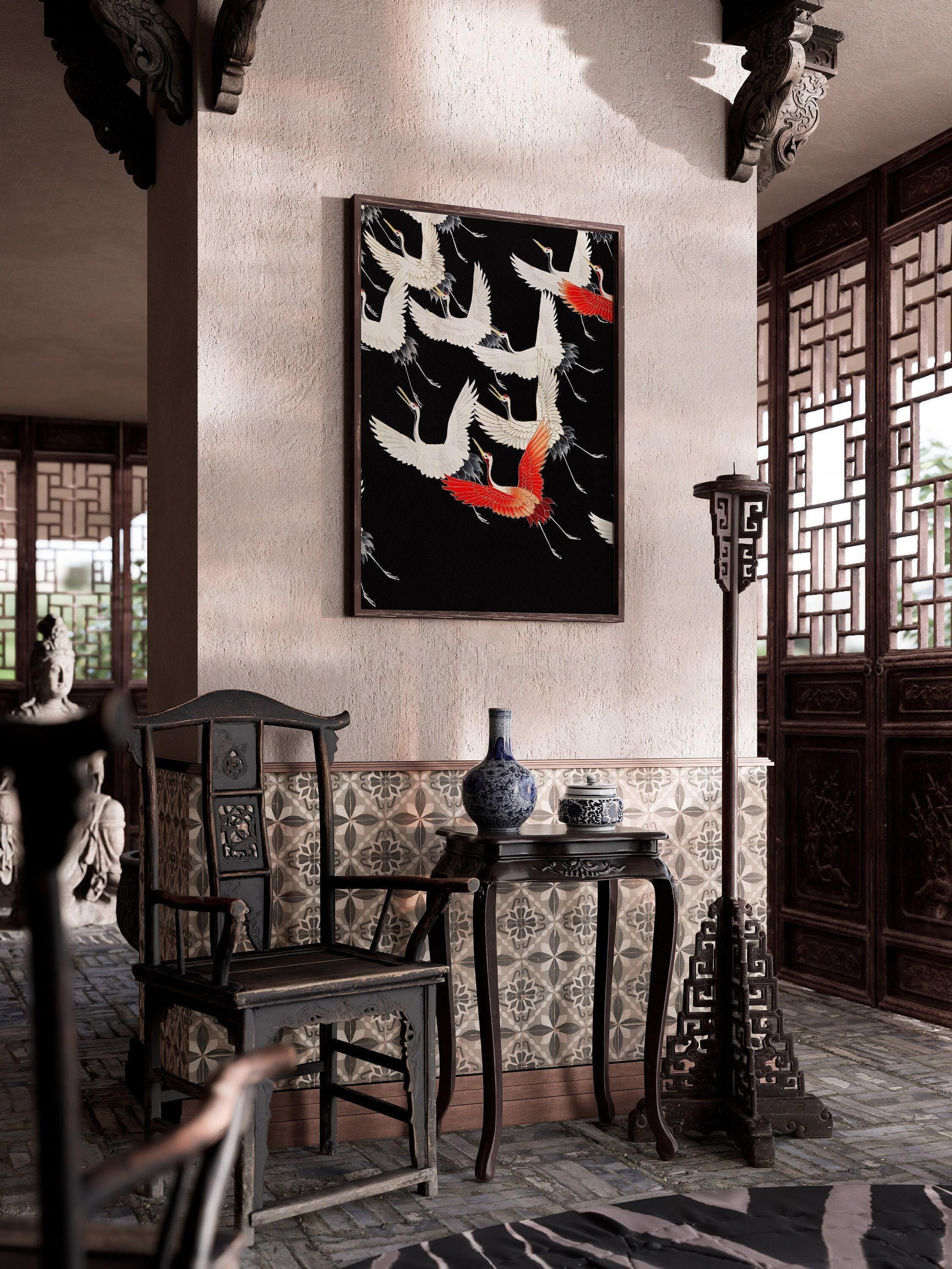 Furisode with a Myriad of Flying Cranes | PRINT | Japanese Art