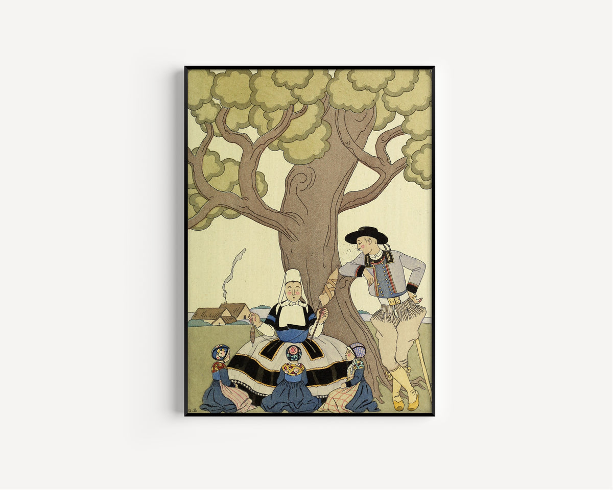 Il était une fois by George Barbier — in a slim black frame on a plain white wall